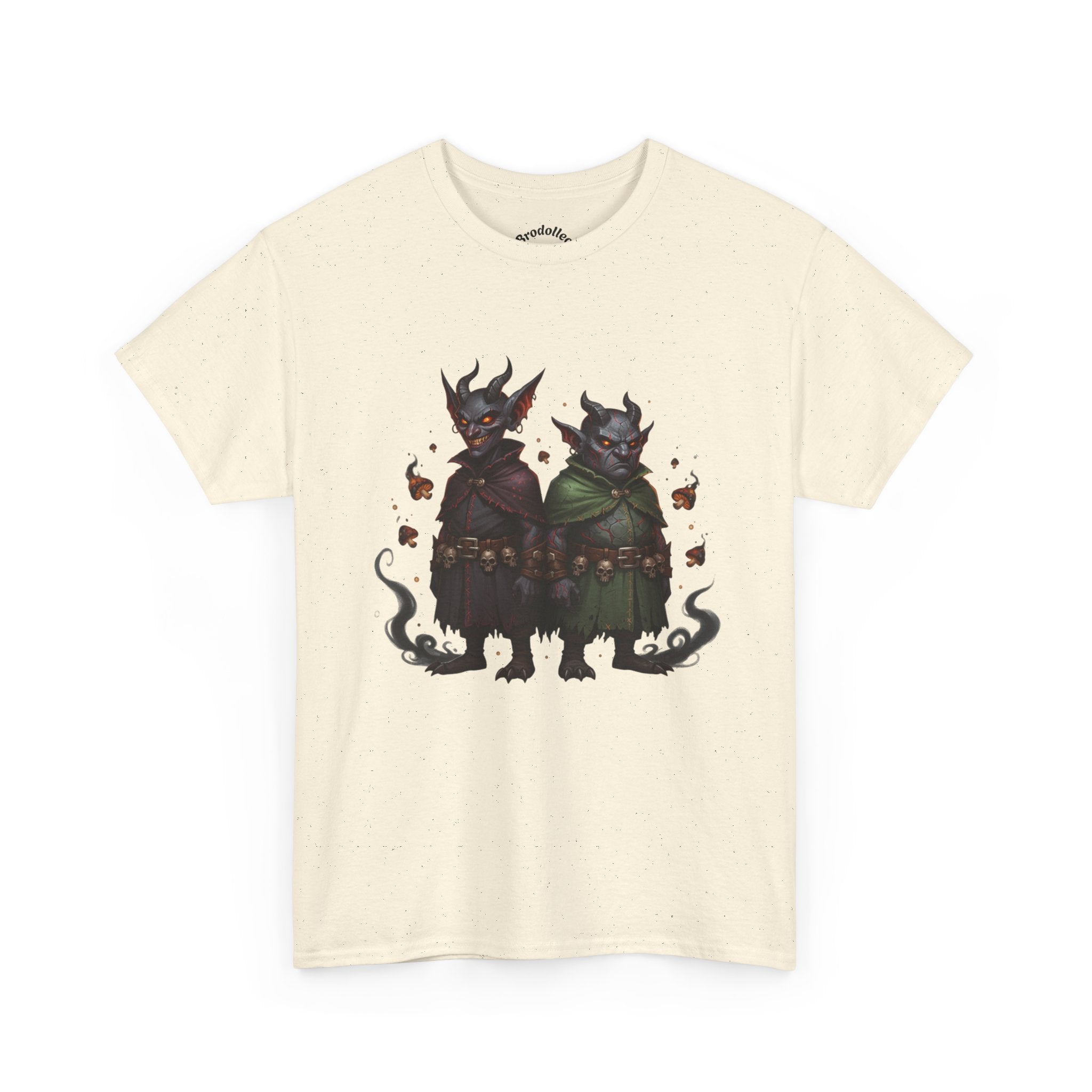 Demonic Twins Graphic Tee — Gothic Fantasy Demon Couple T-Shirt