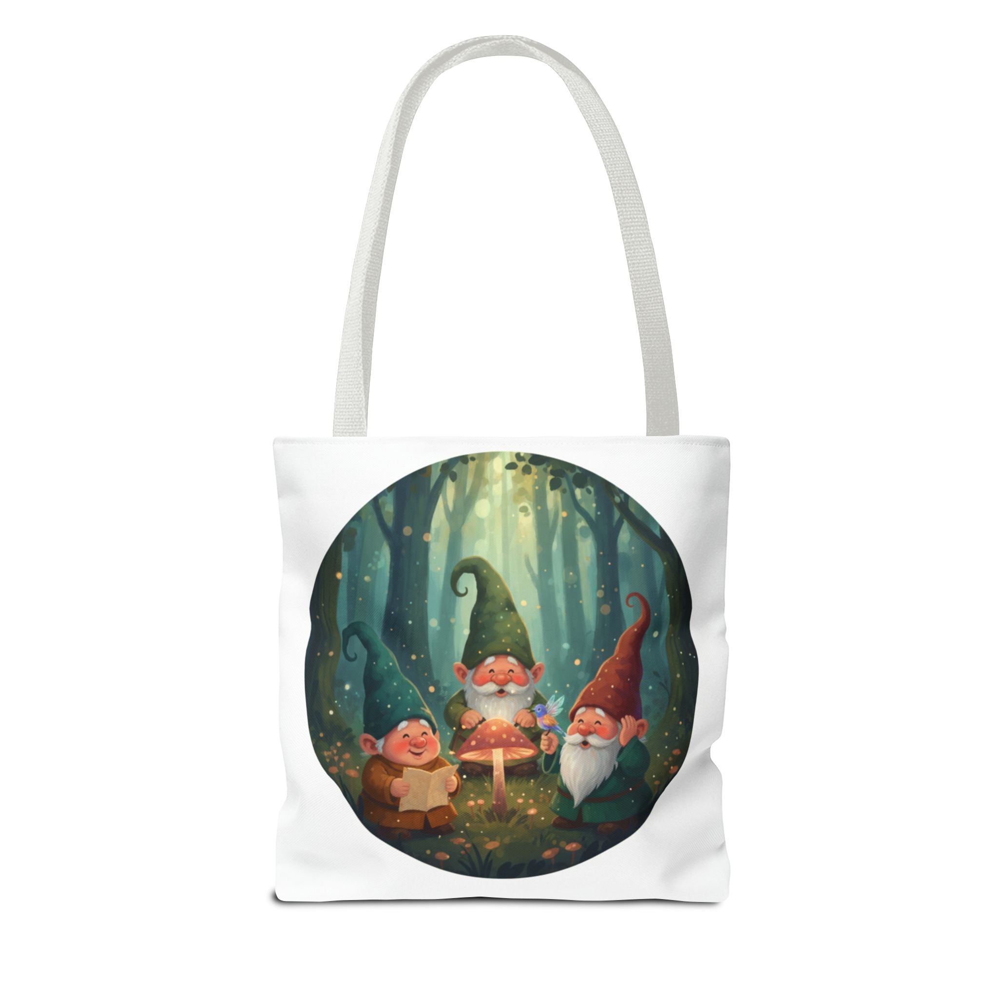 Gnome Forest Tote Bag — Magical Woodland Gnomes All-Over Print