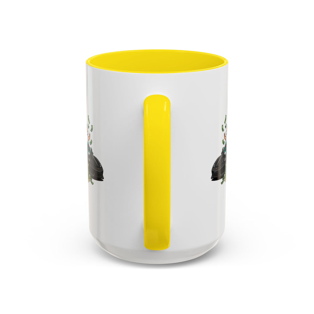 Gnome Car Crew Accent Coffee Mug — Racing Gnomes with Sports Cars (11/15oz)