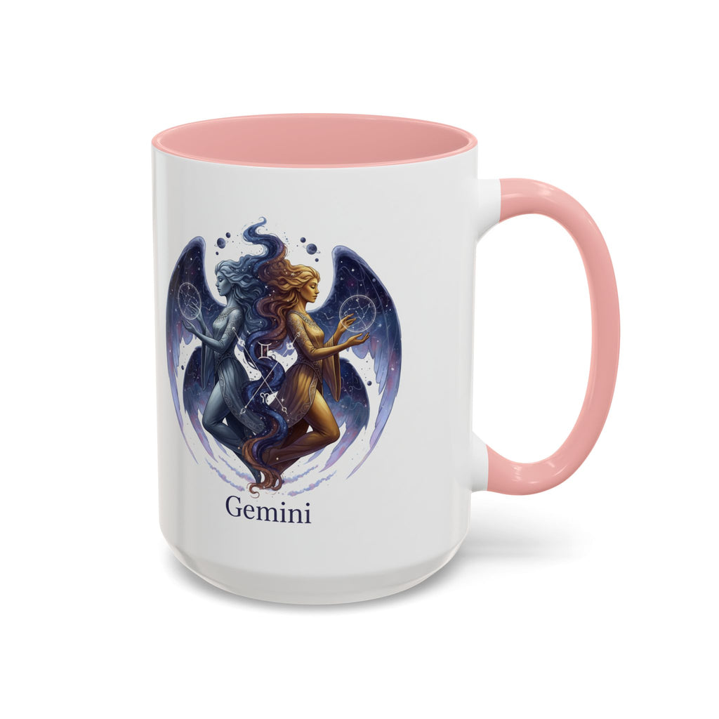 Gemini Zodiac Coffee Mug — Twin Stars Astrology Accent Mug (11/15oz)