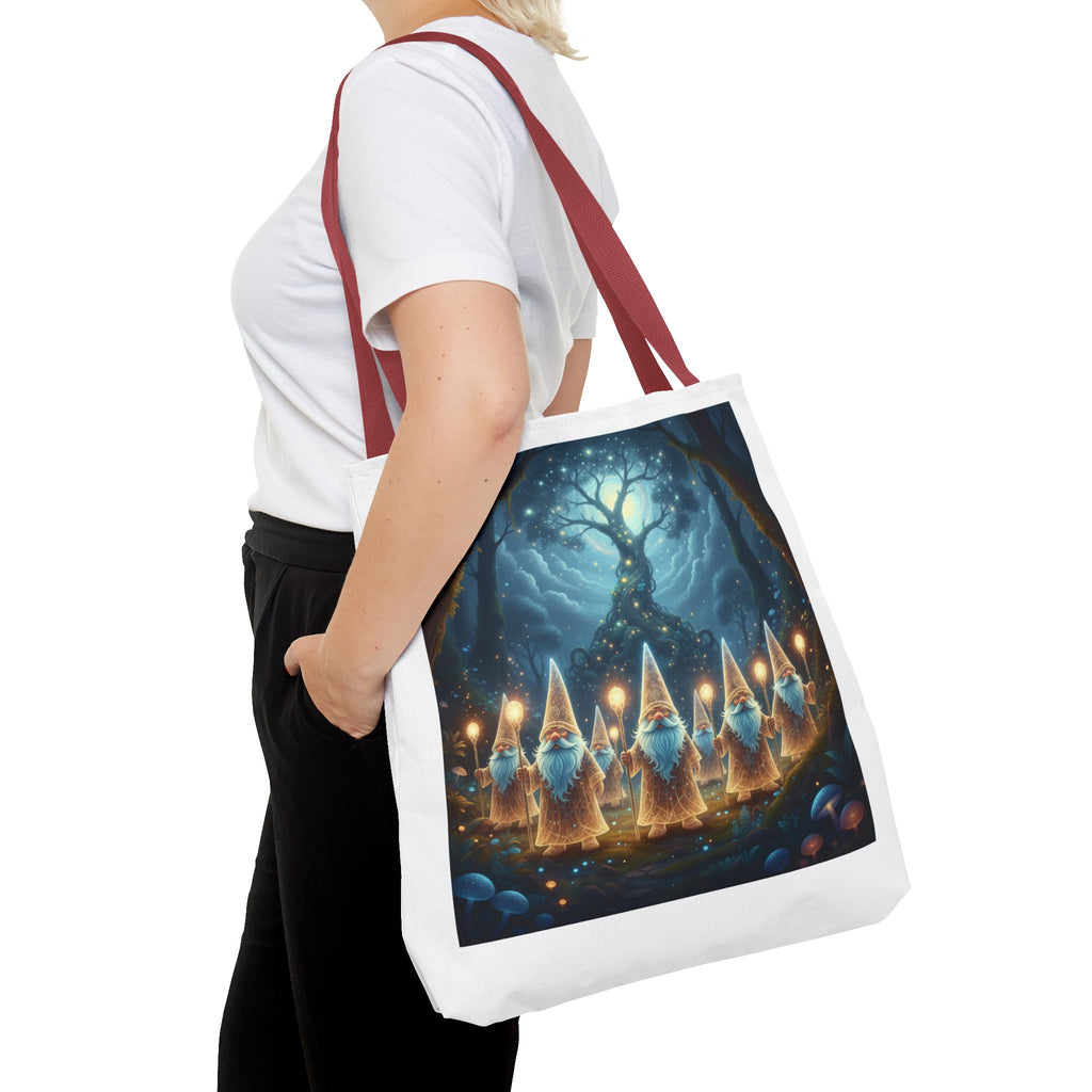 Mystical Gnome Forest Tote Bag — Candlelight Woodland Magic AOP