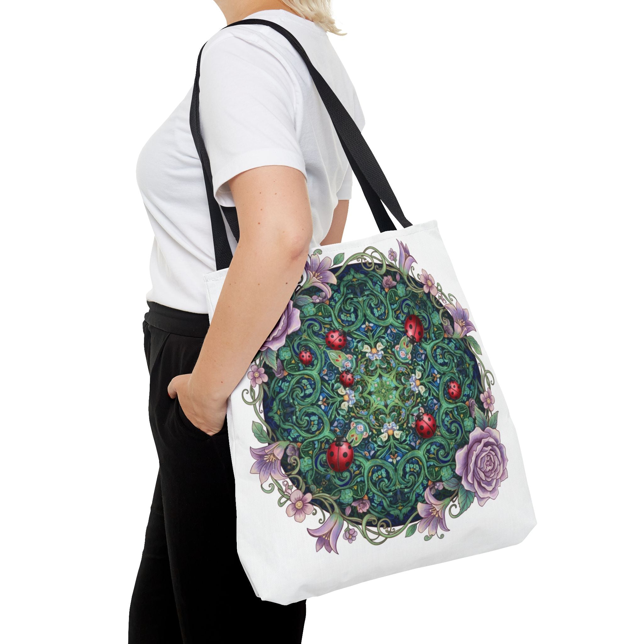 Floral Mandala Tote Bag – Ladybug & Rose Garden AOP Tote