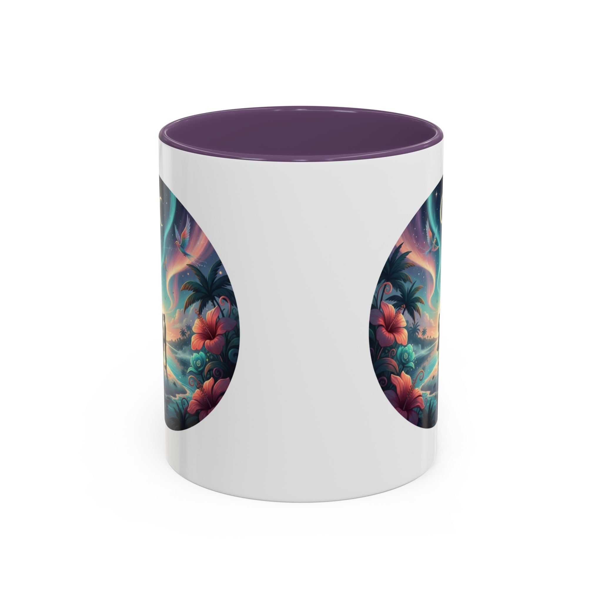 Tropical Sunset Coffee Mug — Romantic Beach Couple Accent Mug (11/15 oz)