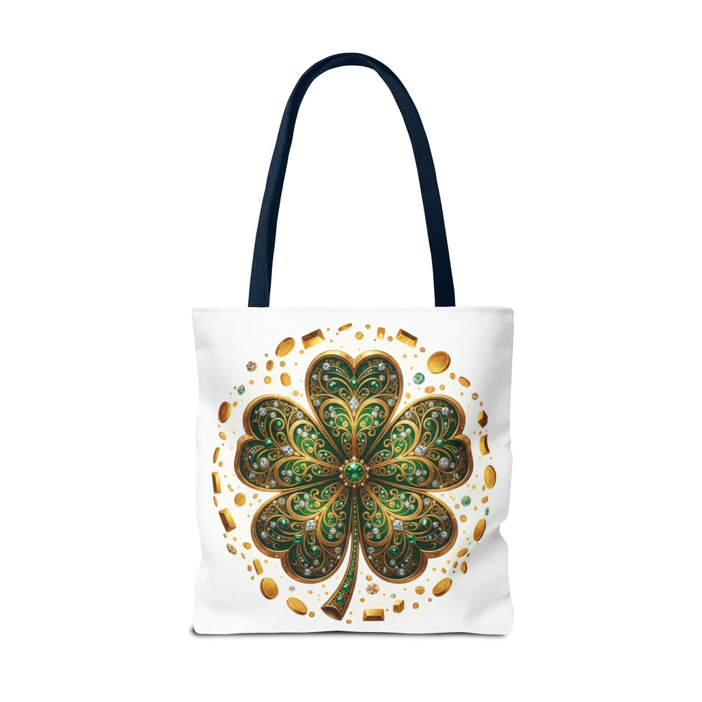 Celtic Shamrock Tote Bag — Green Four-Leaf Clover St. Patrick’s Day All-Over Print
