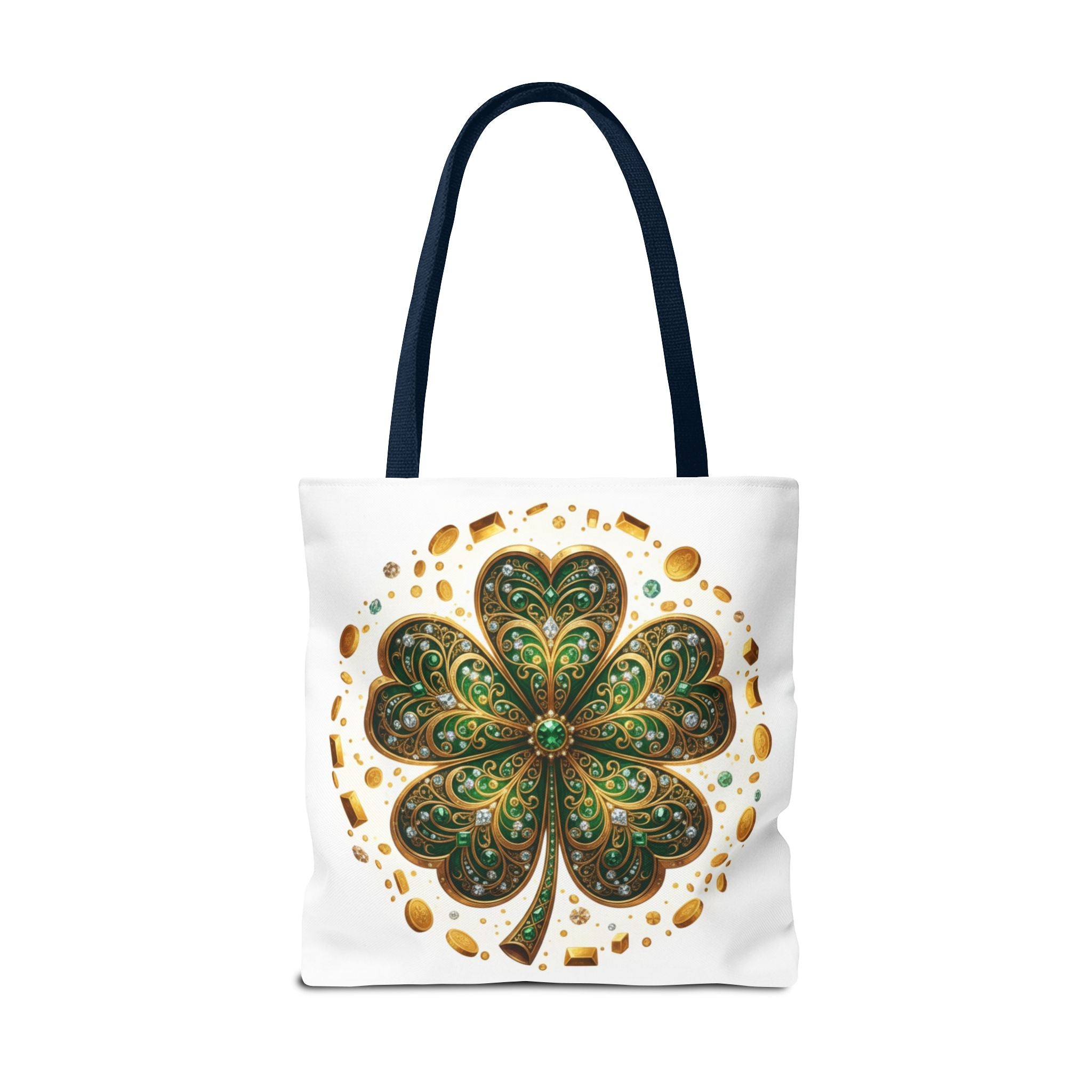 Celtic Shamrock Tote Bag — Green Four-Leaf Clover St. Patrick’s Day All-Over Print