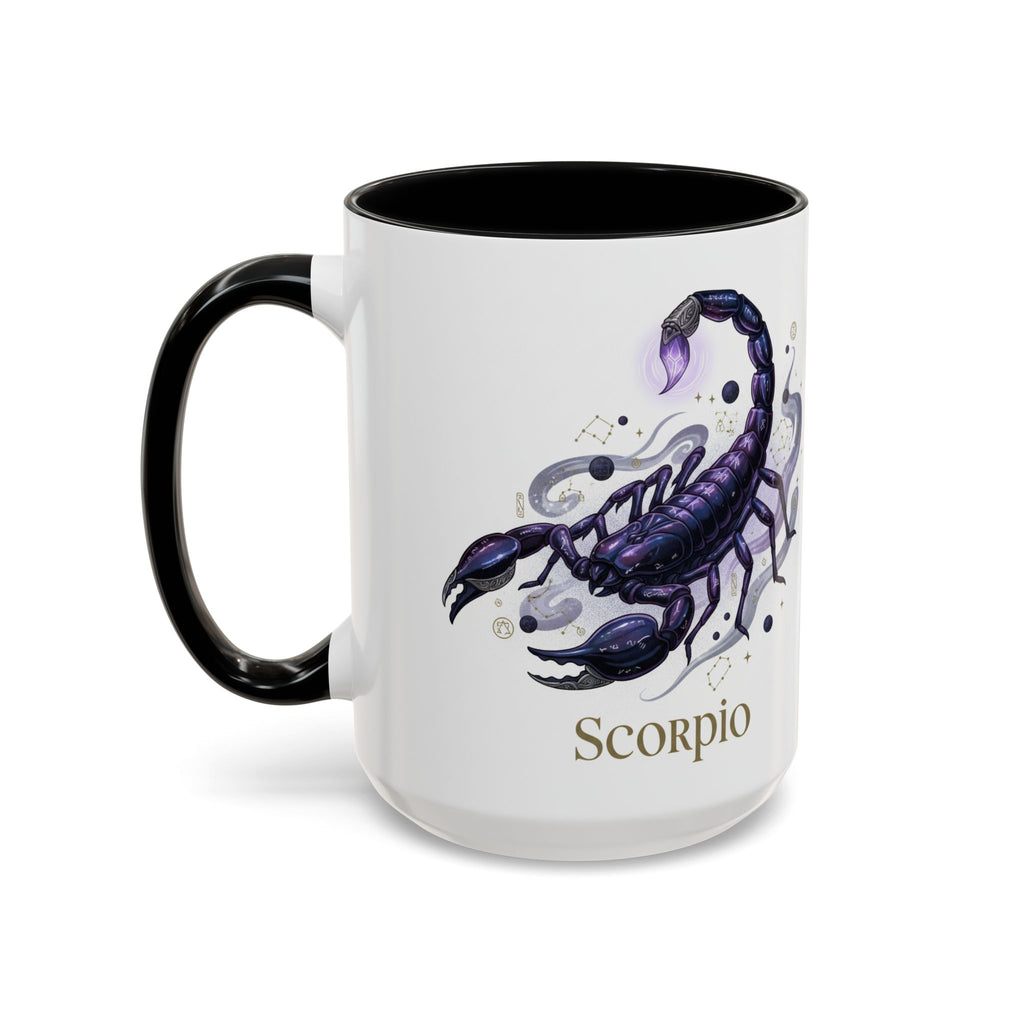 Scorpio Zodiac Coffee Mug — Purple Scorpion Accent Mug (11/15oz)