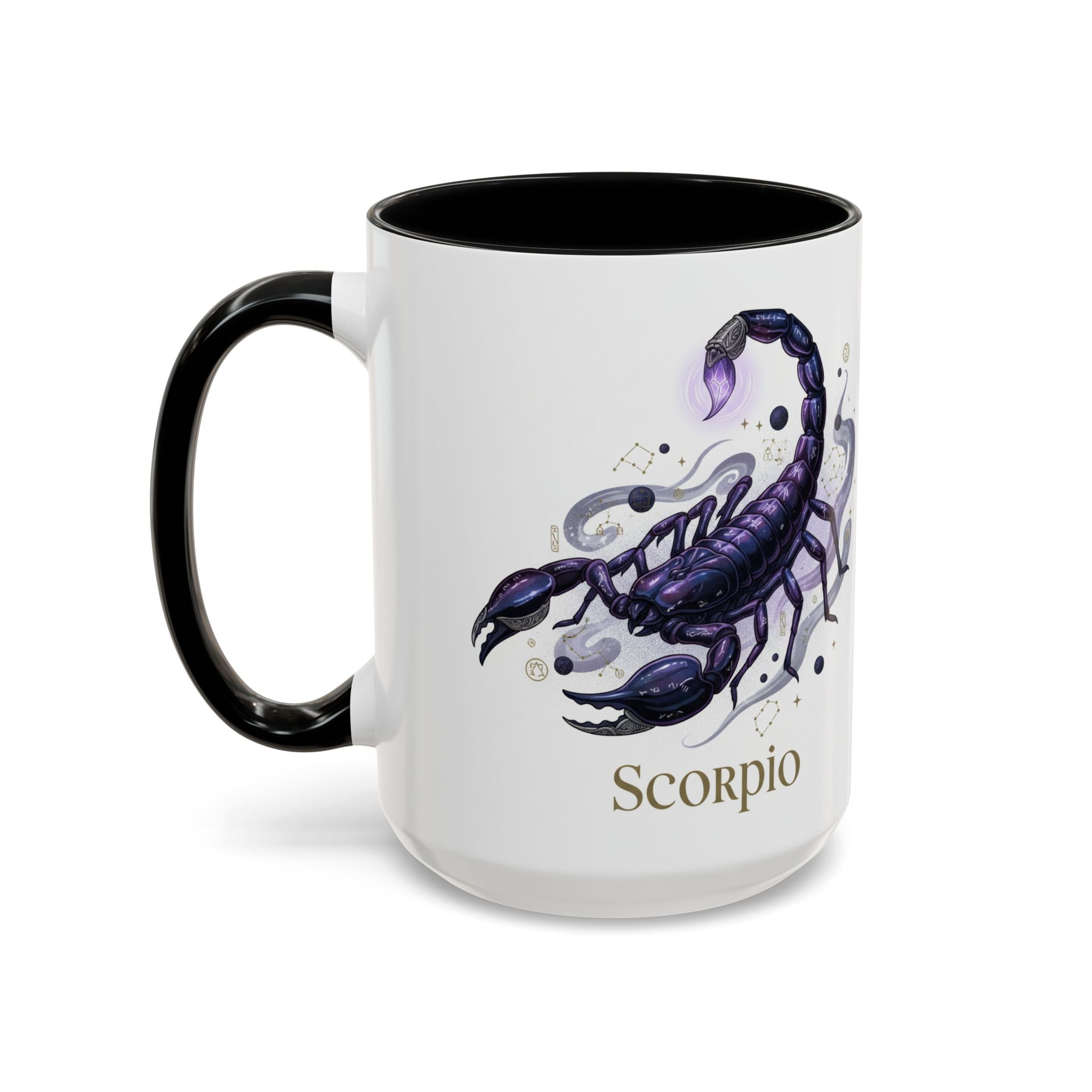 Scorpio Zodiac Coffee Mug — Purple Scorpion Accent Mug (11/15oz)