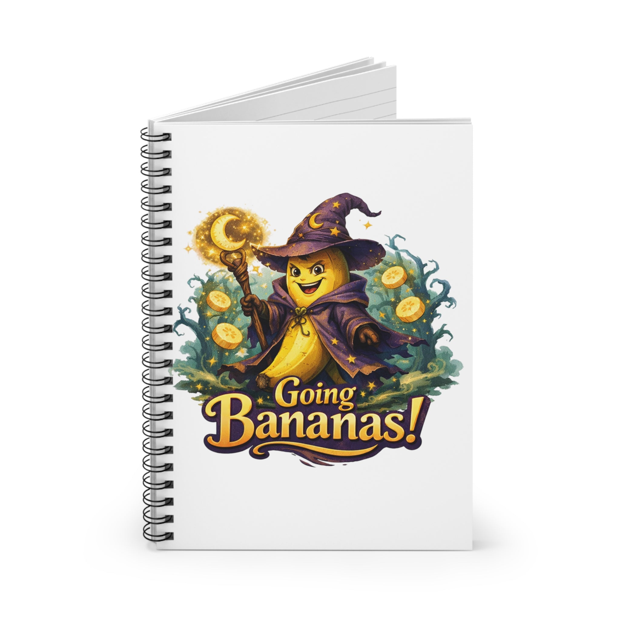 Going Bananas! Wizard Banana Spiral Notebook — Ruled Journal for Kids & Fans