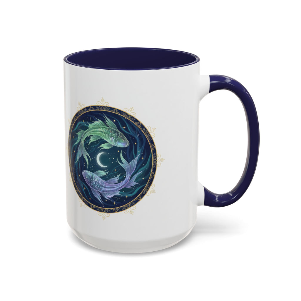 Koi Yin Yang Coffee Mug — Celestial Fish Moon Ceramic Accent Mug (11/15oz)