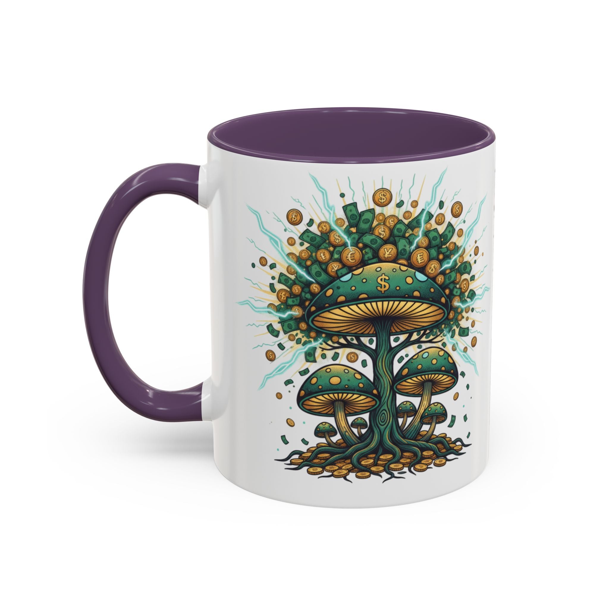 Accent Coffee Mug — 'Money Flows to Me Freely' Mushroom Abundance Design (11/15oz)