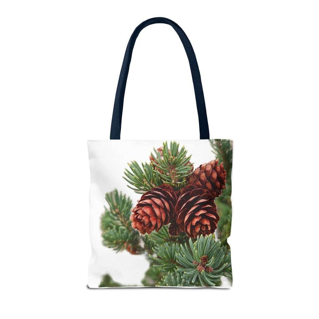 Pinecone Winter Tote Bag — Botanical Evergreen Holiday Market Bag