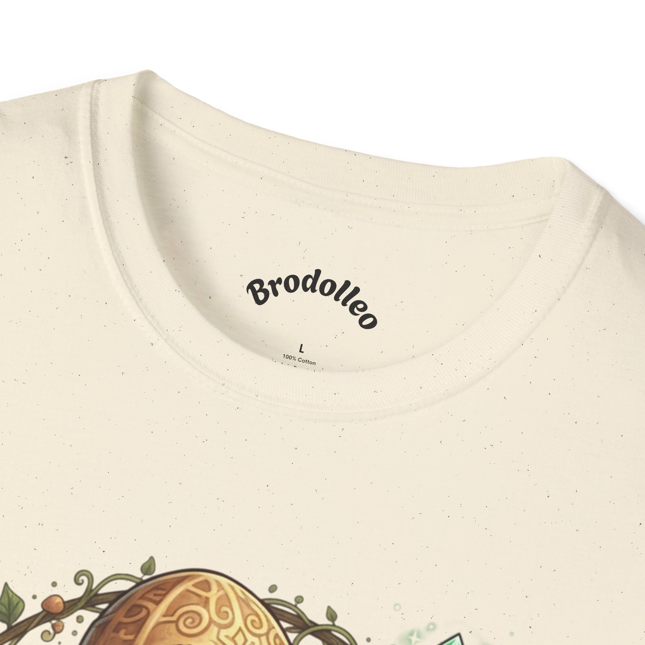 Fantasy Forest Wizard T-Shirt — Cute Turtle Mage with Emerald Staff