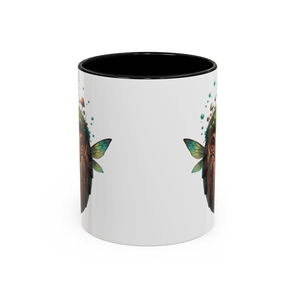 Mushroom Forest Mask Accent Coffee Mug — Fantasy Woodland Creature 11/15oz
