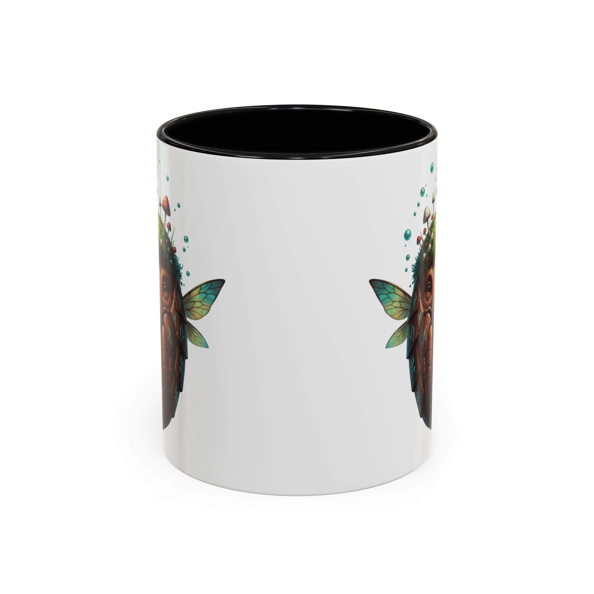 Mushroom Forest Mask Accent Coffee Mug — Fantasy Woodland Creature 11/15oz