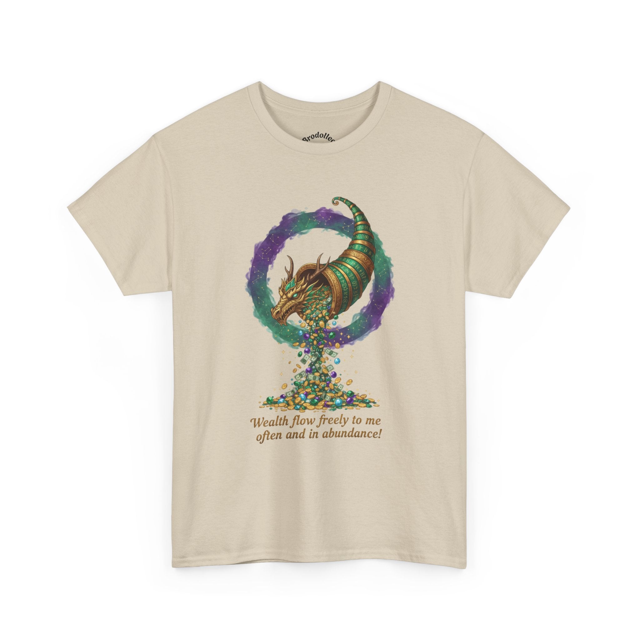 T-Shirt — Cornucopia Wealth Design: "Wealth Flows Freely to Me" Affirmation Tee
