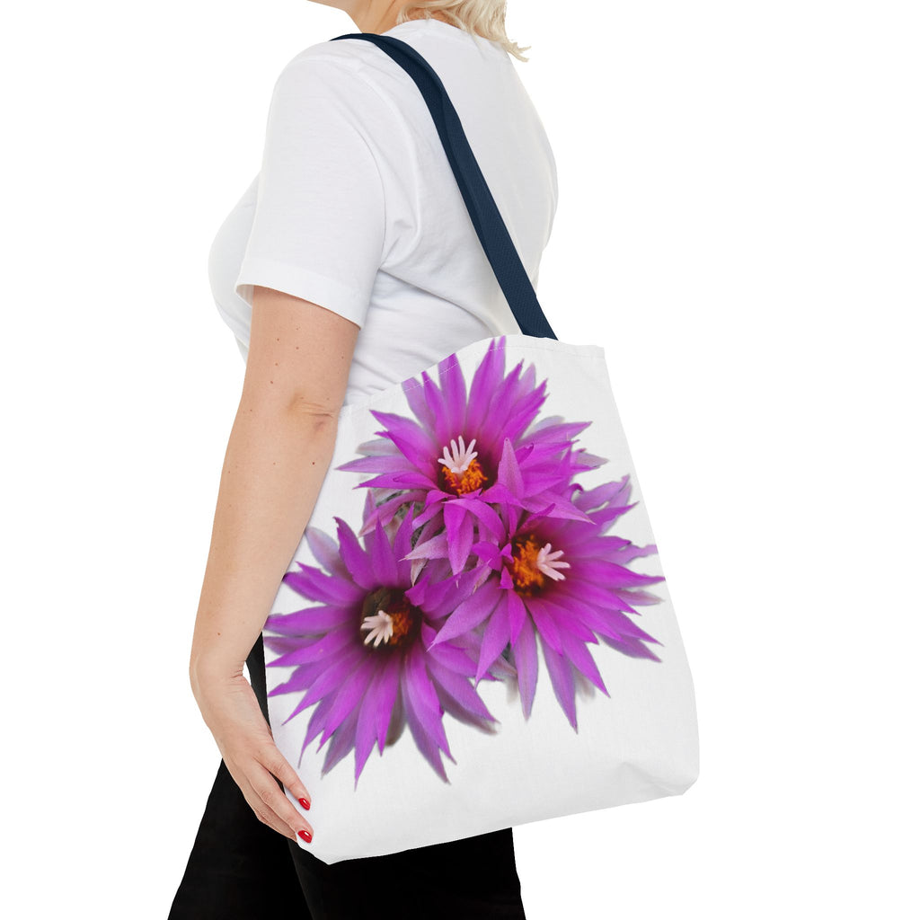 Pink Cactus Flower Tote Bag — Vibrant Desert Floral All-Over Print Tote