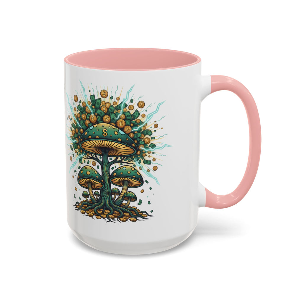 Accent Coffee Mug — 'Money Flows to Me Freely' Mushroom Abundance Design (11/15oz)