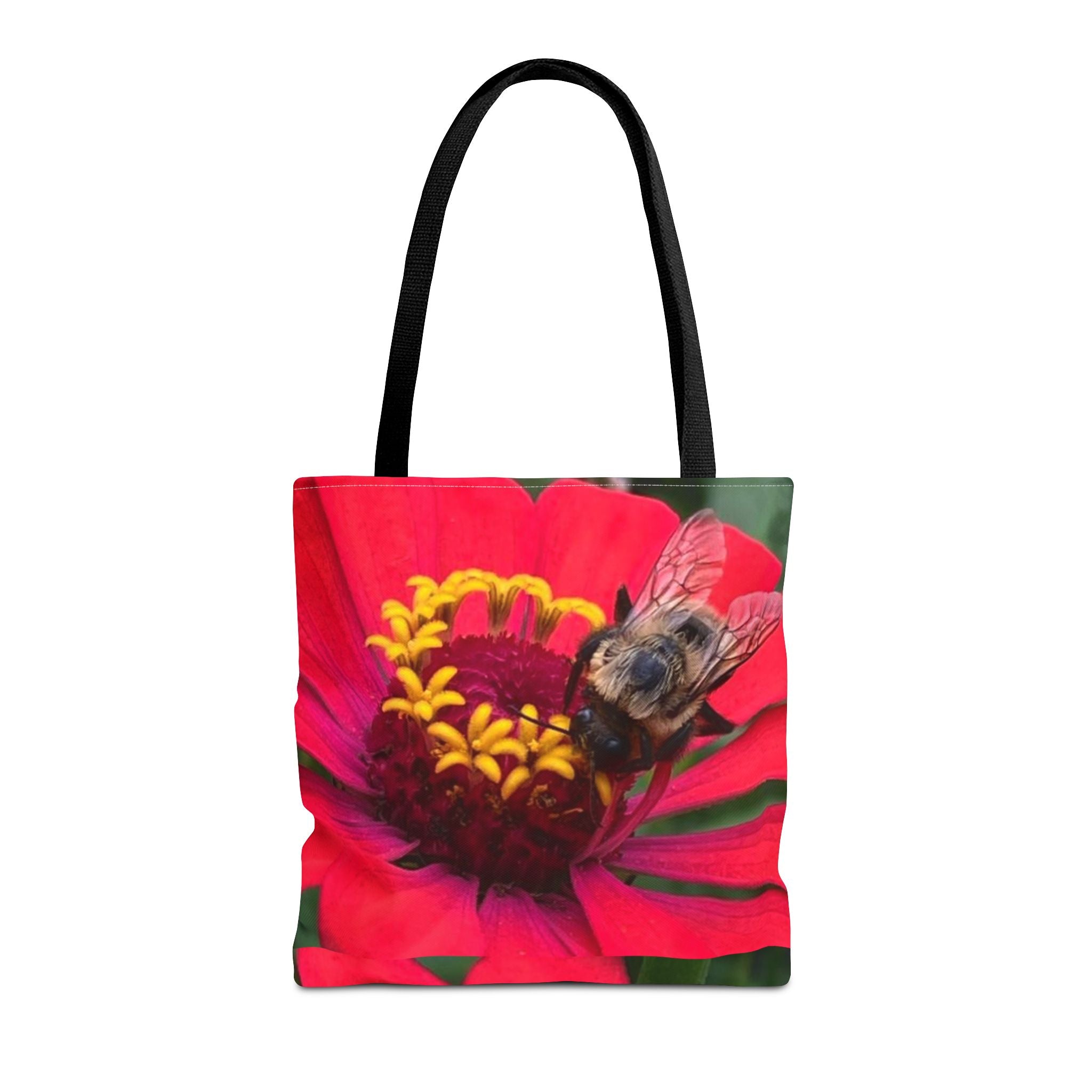 Floral Bee Tote Bag — Red Zinnia Garden Shopper