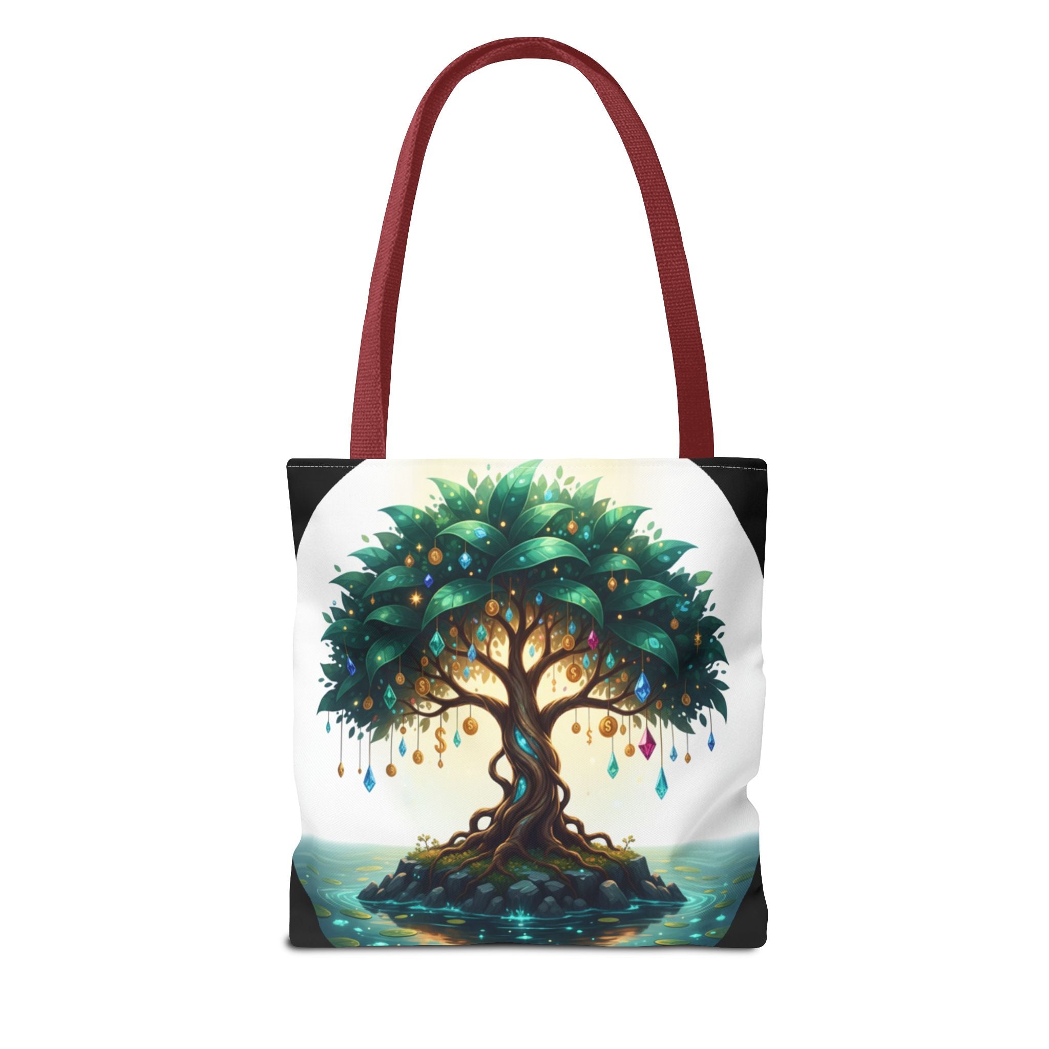 Enchanted Tree Tote Bag - Mystical Gem-Decorated Tree All-Over Print