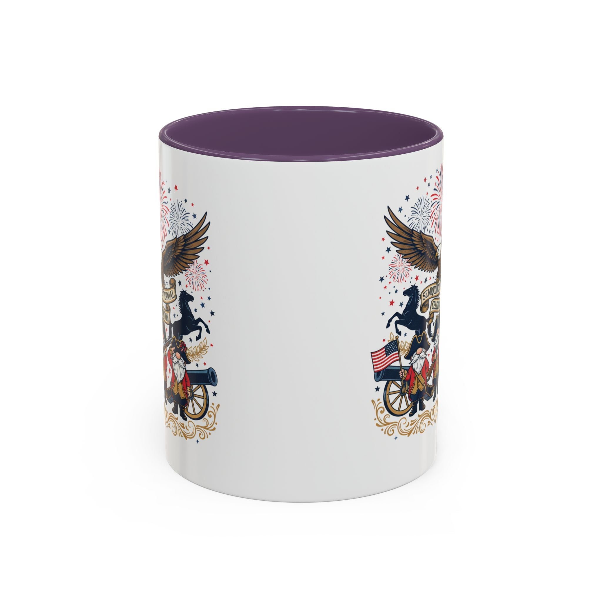 Patriotic Eagle & Revolutionary Soldiers Coffee Mug — Bicentennial Celebration Accent Mug