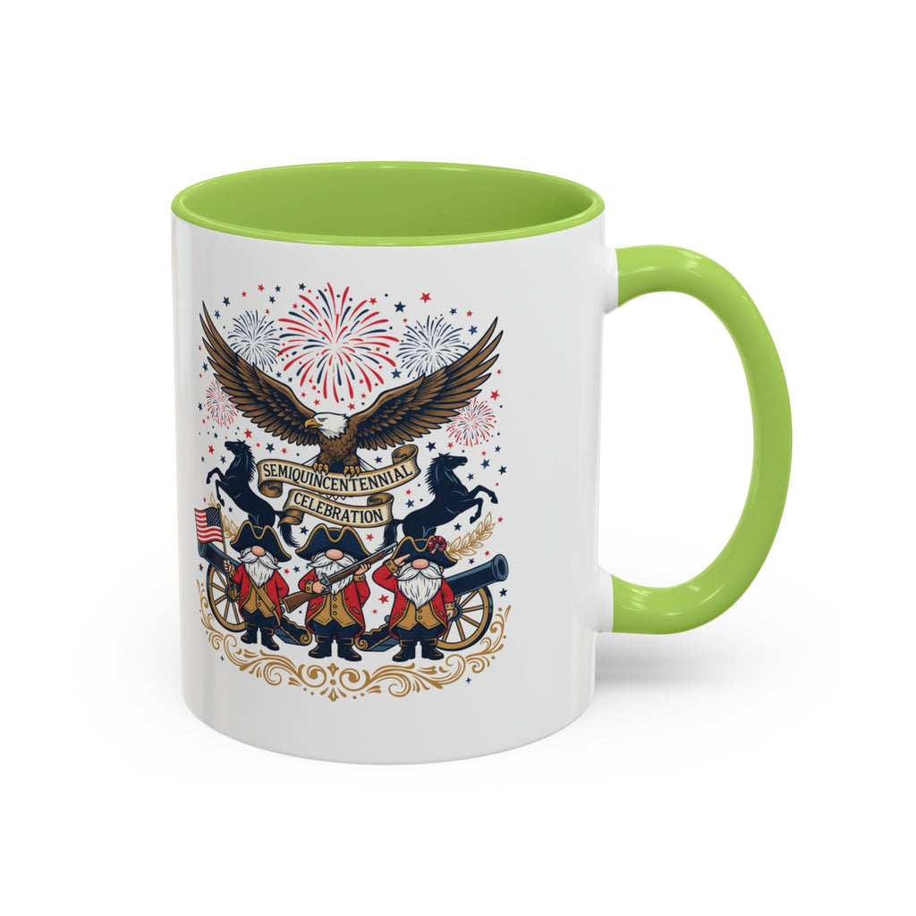 Patriotic Eagle & Revolutionary Soldiers Coffee Mug — Bicentennial Celebration Accent Mug