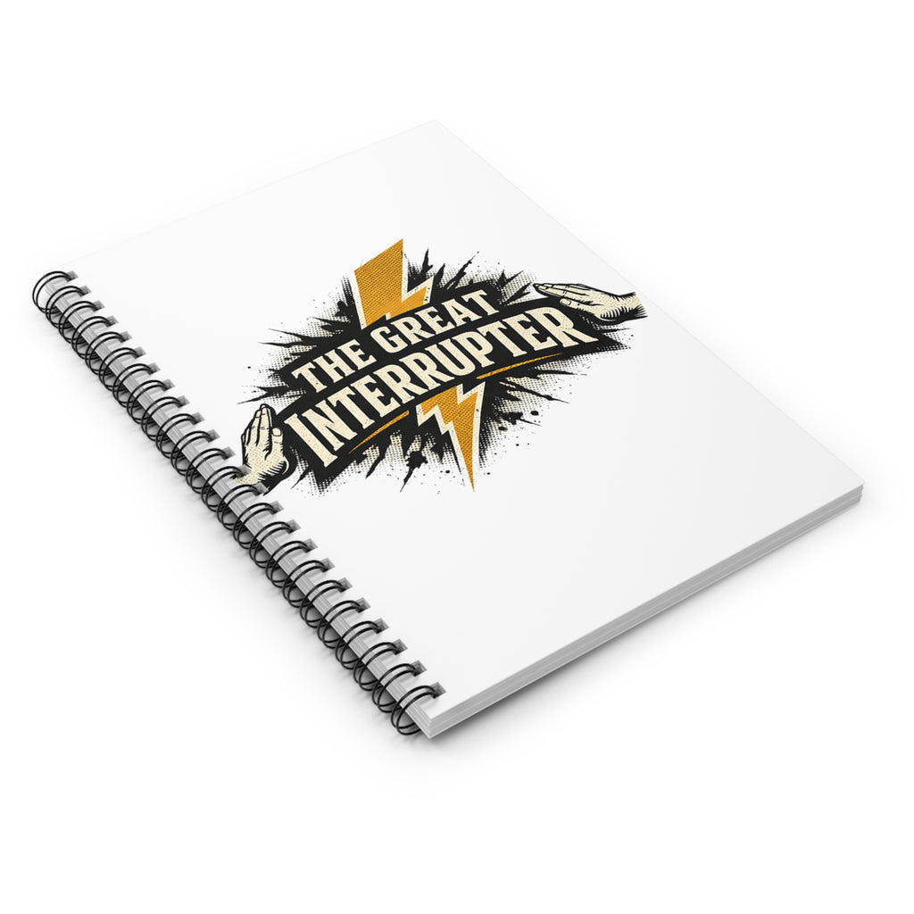 Spiral Notebook — "The Great Interrupter" Lightning Logo Ruled Journal