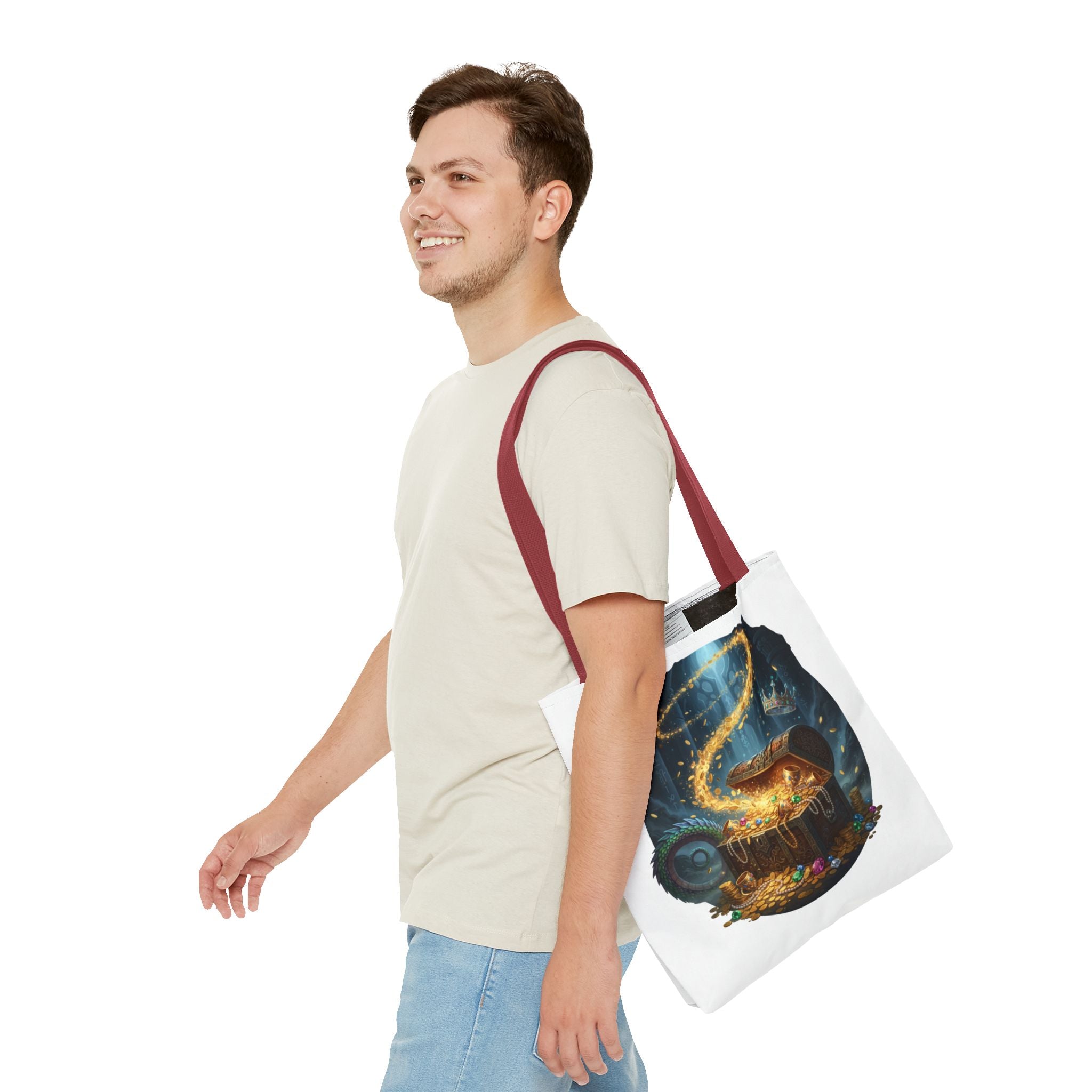 Magic Treasure Chest Tote Bag — Fantasy Pirate Gold Illustration Tote