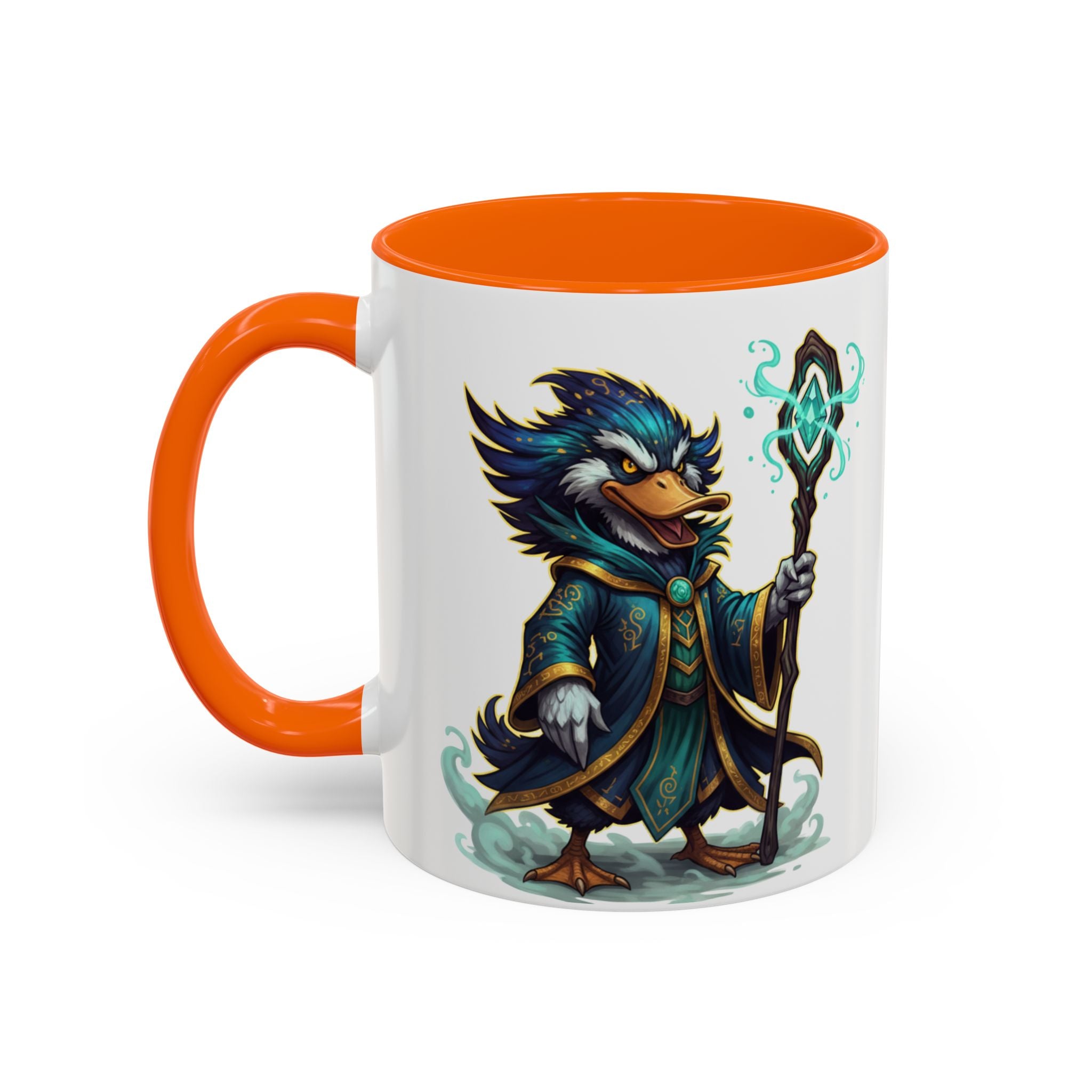 Mage Duck Coffee Mug — Fantasy Wizard Duck Illustration Accent Mug (11/15oz)