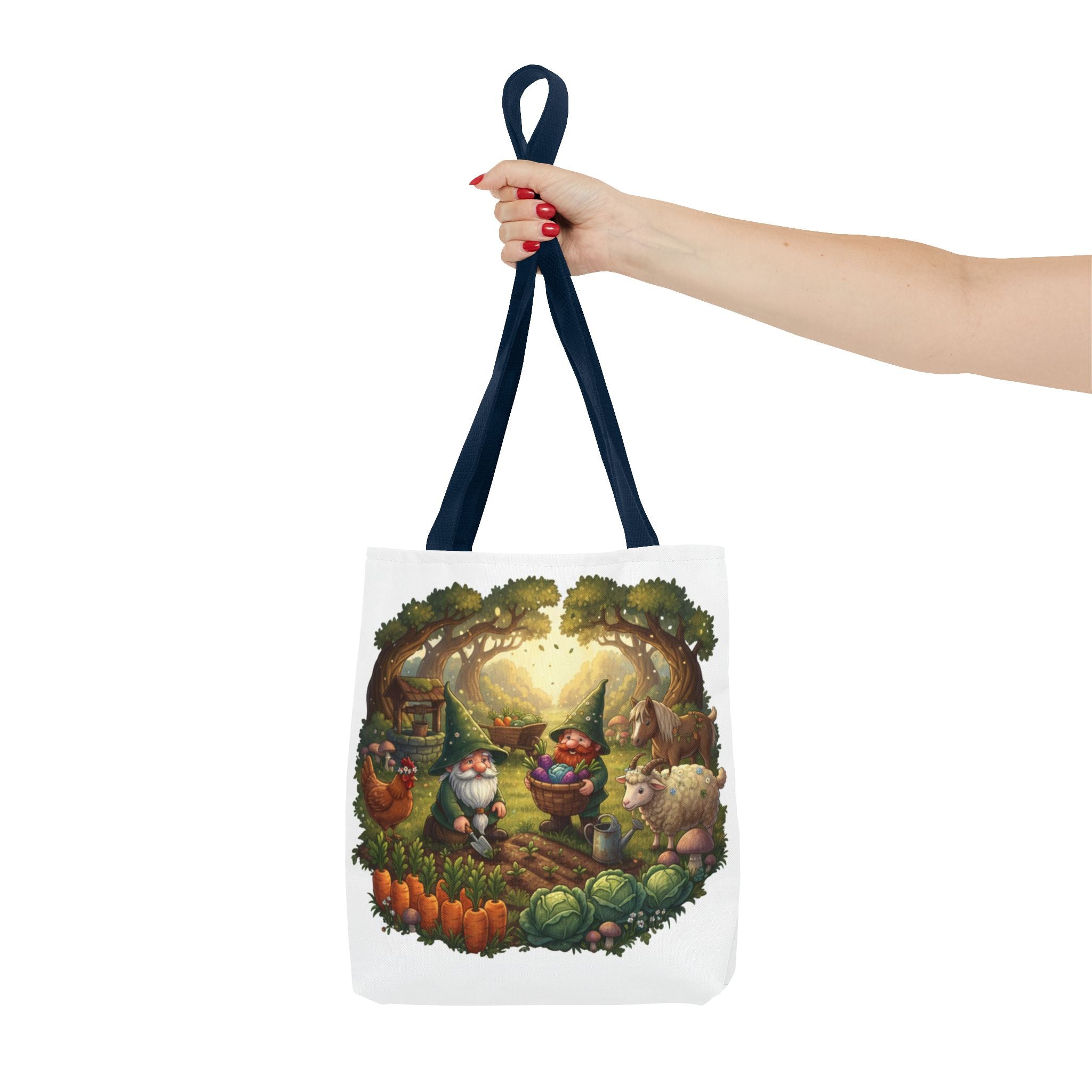 Gnome Garden Tote Bag — Whimsical Woodland Market Illustration
