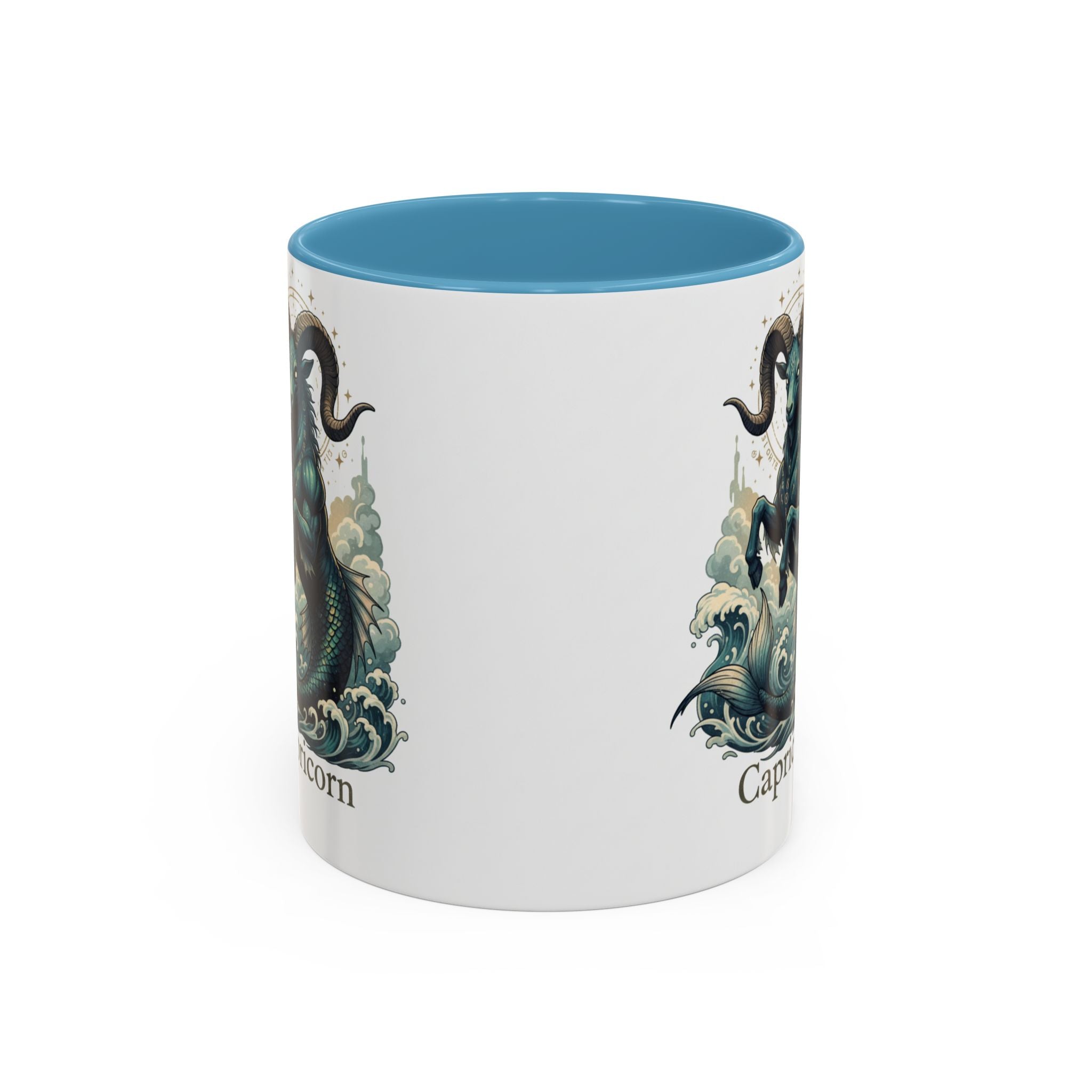 Capricorn Sea-Goat Accent Coffee Mug — Zodiac Astrology Ceramic Gift (11/15oz)