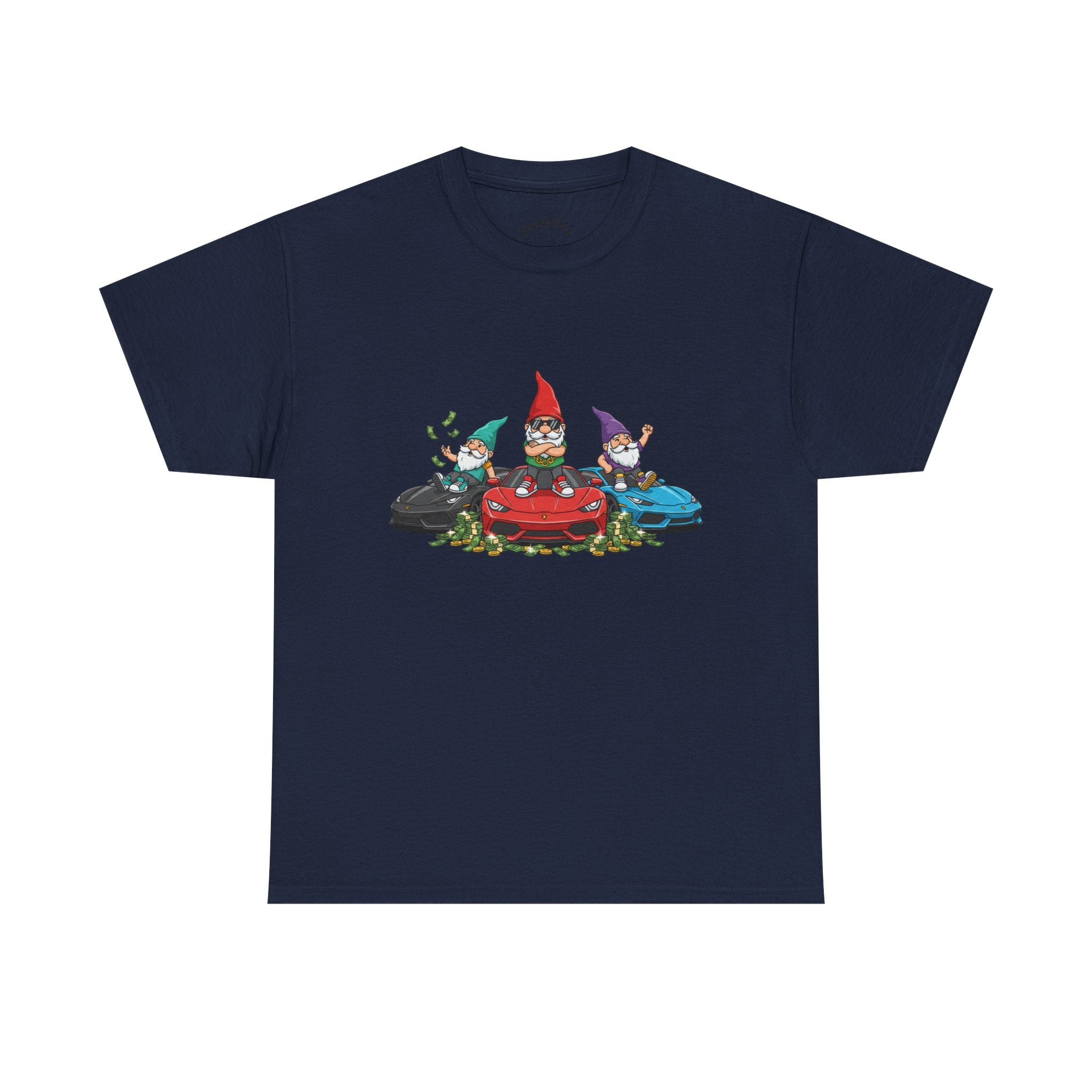 Gnome Race Car Tee — Cute Gnome Driving Cars Graphic T-Shirt