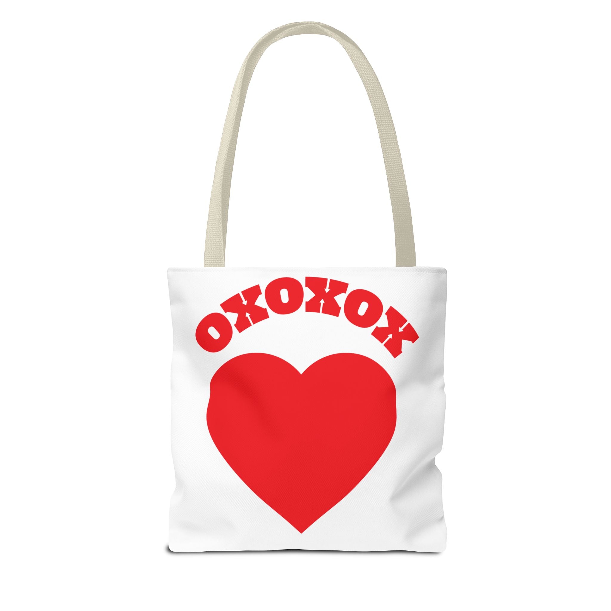 Valentine Heart 'XOXOXO' Tote Bag — Romantic Red Heart Canvas Tote for Valentine's Day