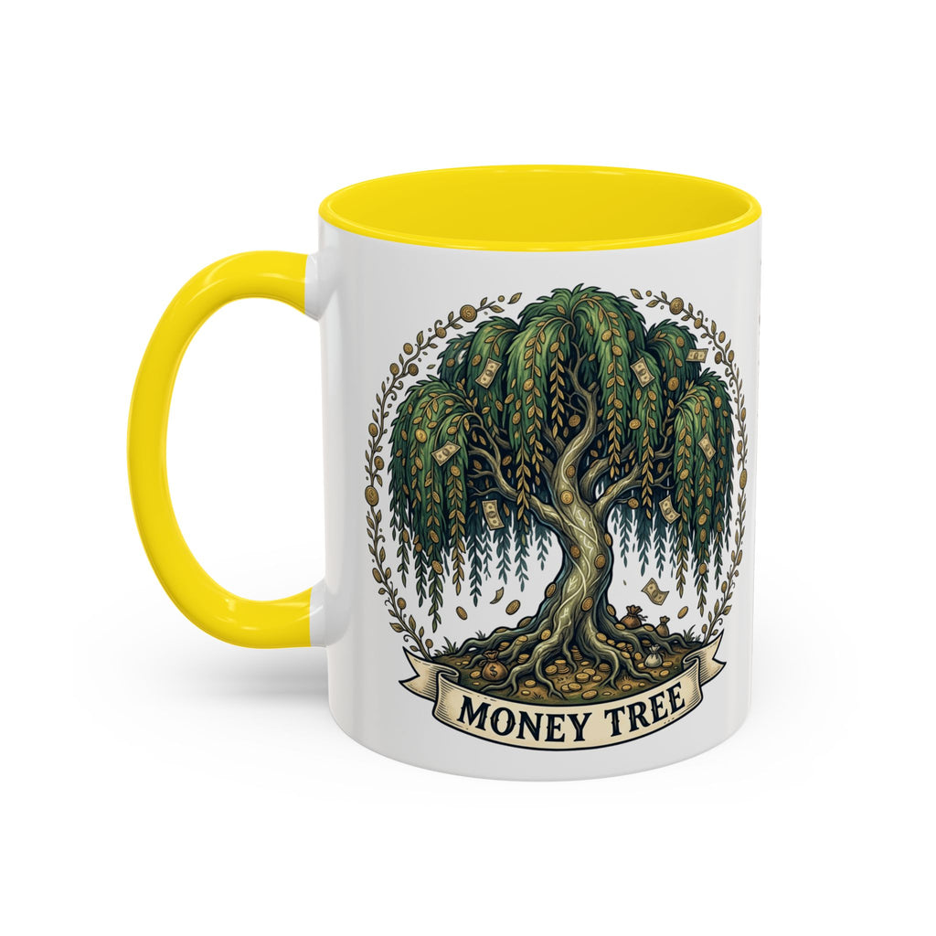 Money Tree Accent Coffee Mug — Inspirational 11/15oz Ceramic Mug with "Money Tree" Design