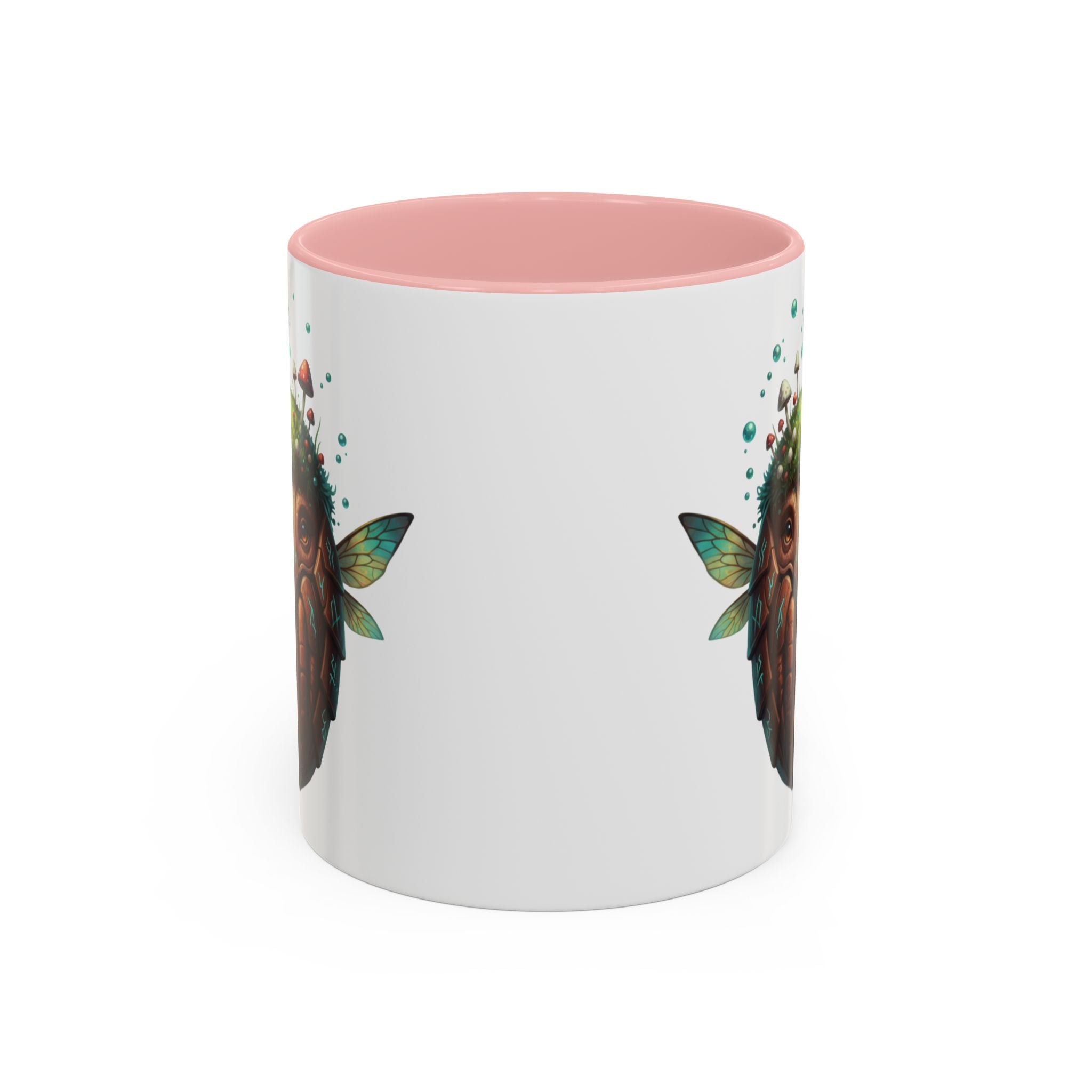 Mushroom Forest Mask Accent Coffee Mug — Fantasy Woodland Creature 11/15oz