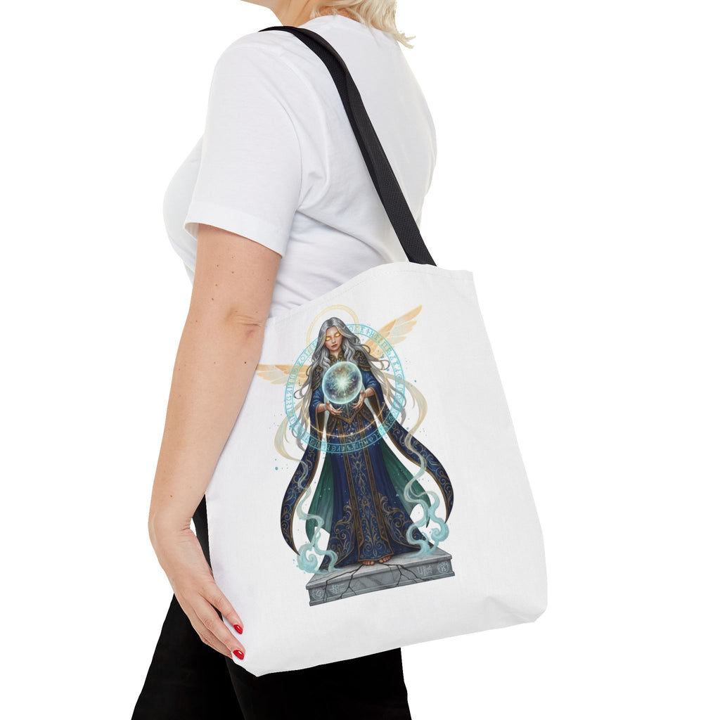 Mystic Oracle Tote Bag — Crystal Ball Seer Illustration