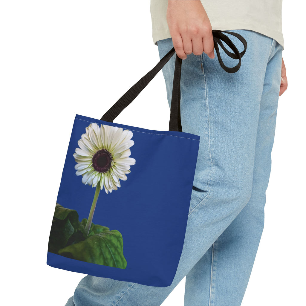 Daisy Print Tote Bag — White Floral All-Over-Print Canvas Tote