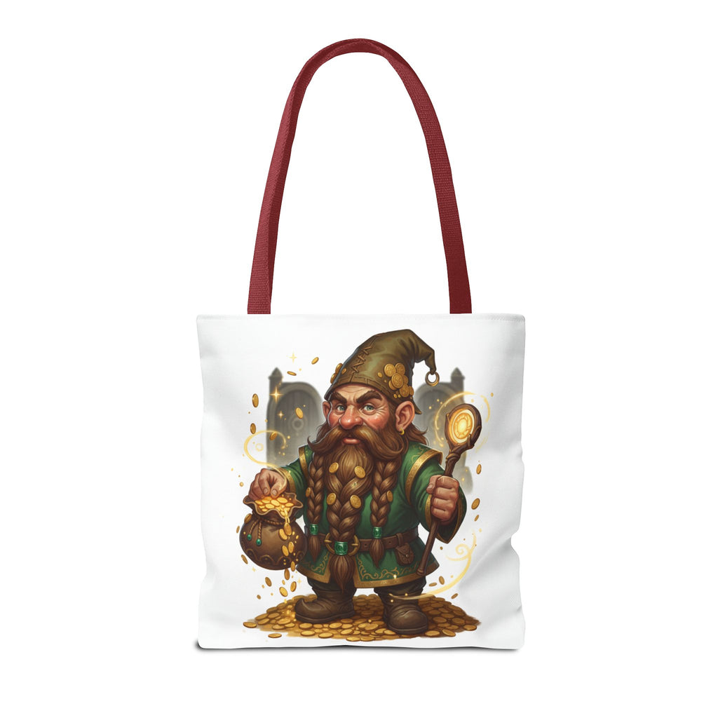 Gnome Goldkeeper Tote Bag – Fantasy Dwarf Coin Lover All-Over Print Tote