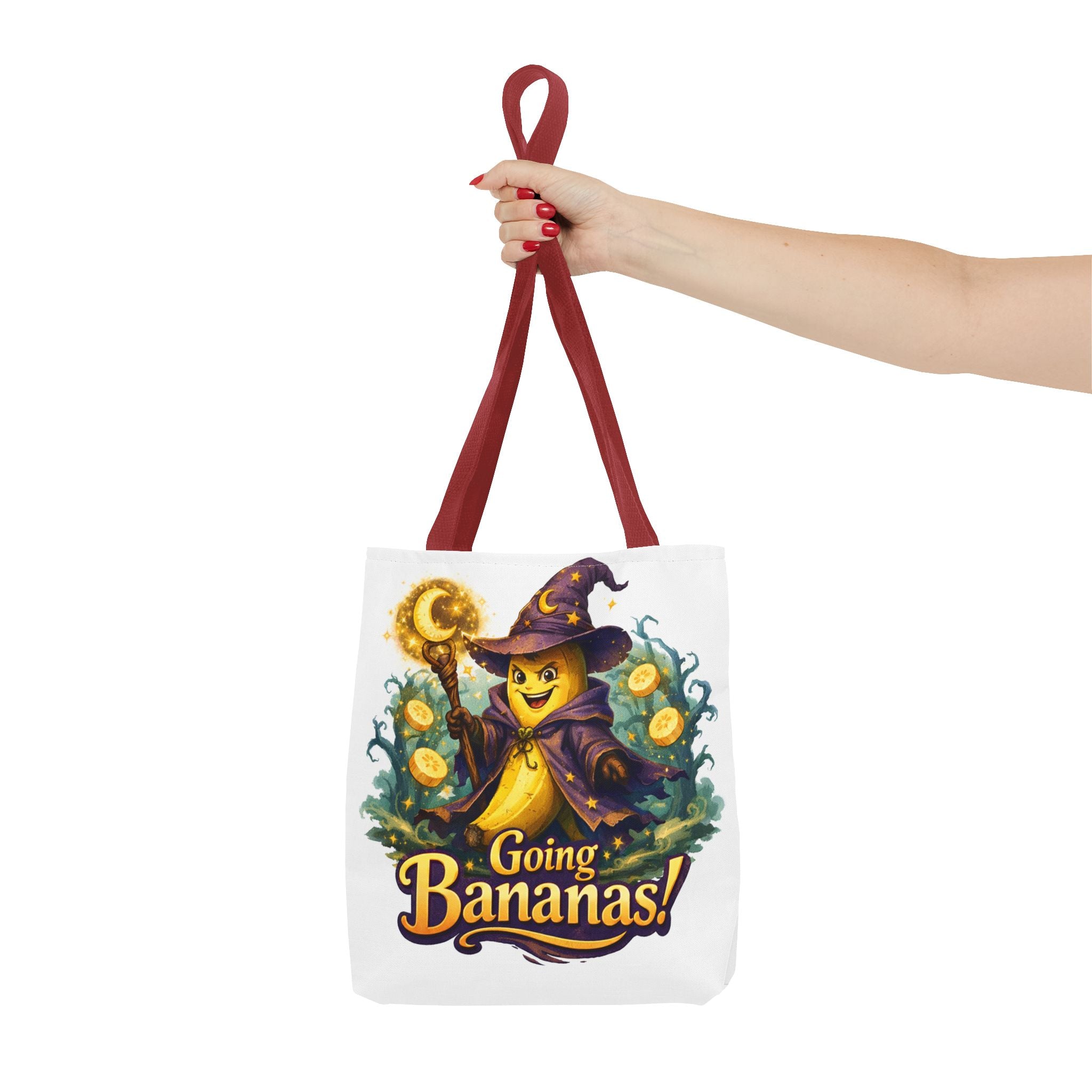 Going Bananas! Witch Banana Tote Bag — Cute Halloween Grocery & Trick-or-Treat Tote