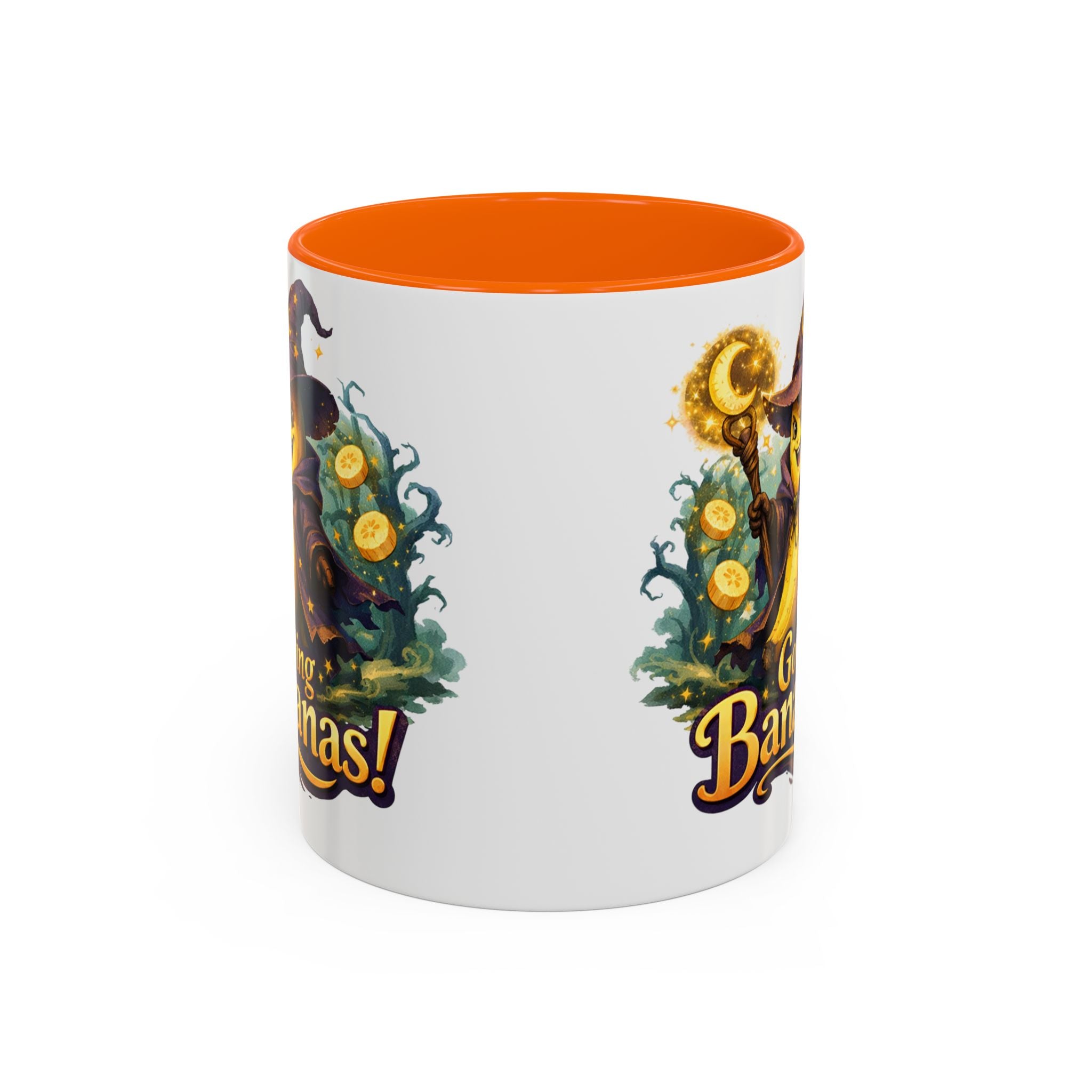 Going Bananas! Witch Banana Accent Coffee Mug — Fun Halloween Coffee Cup (11/15oz)