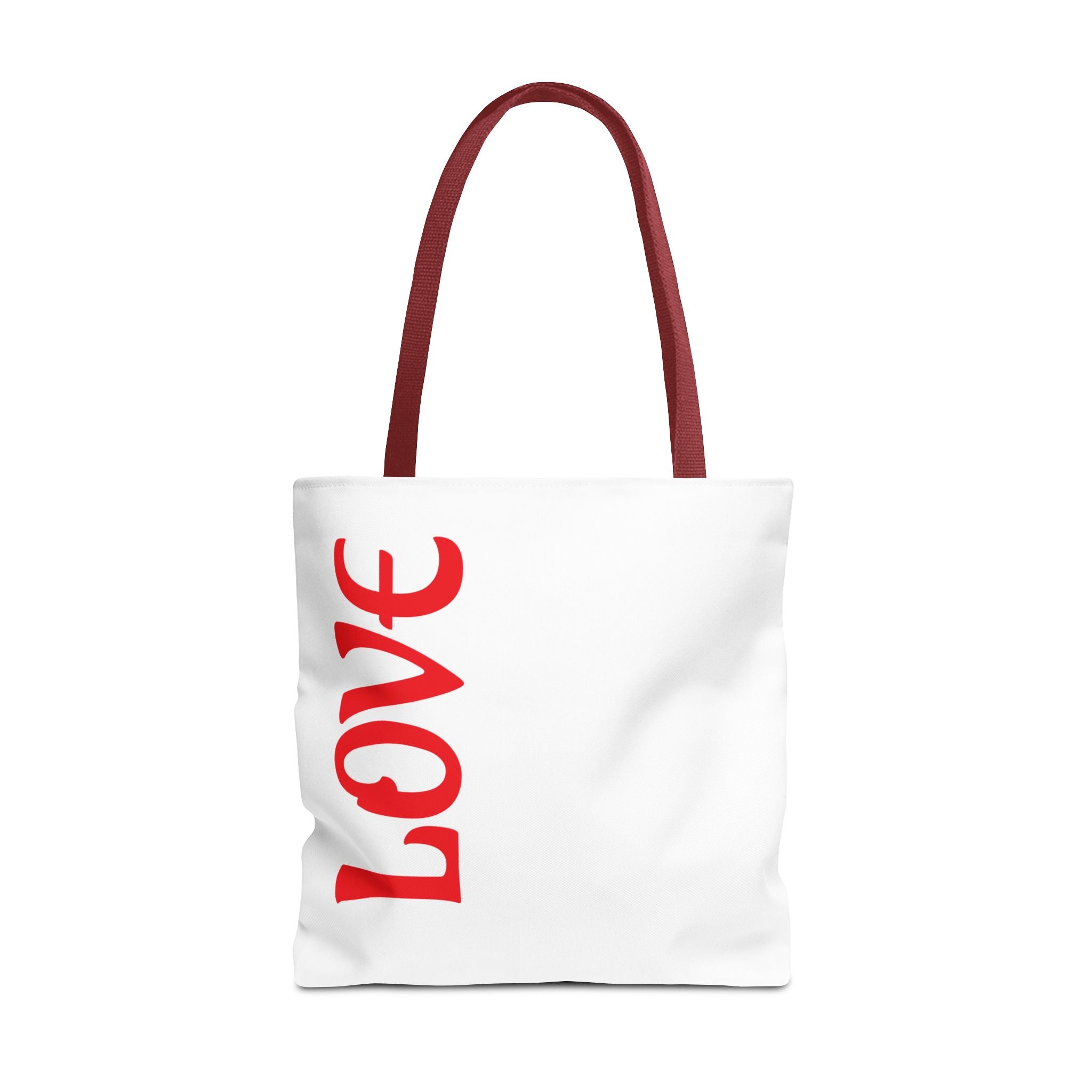 LOVE Vertical Red Tote Bag – Romantic Valentine’s Day Canvas Tote