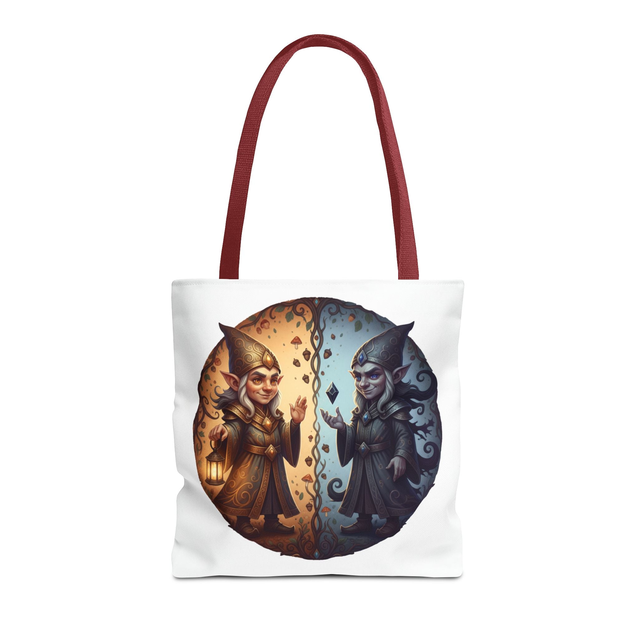 Gnome Duality Tote Bag — Day & Night Fantasy Illustration