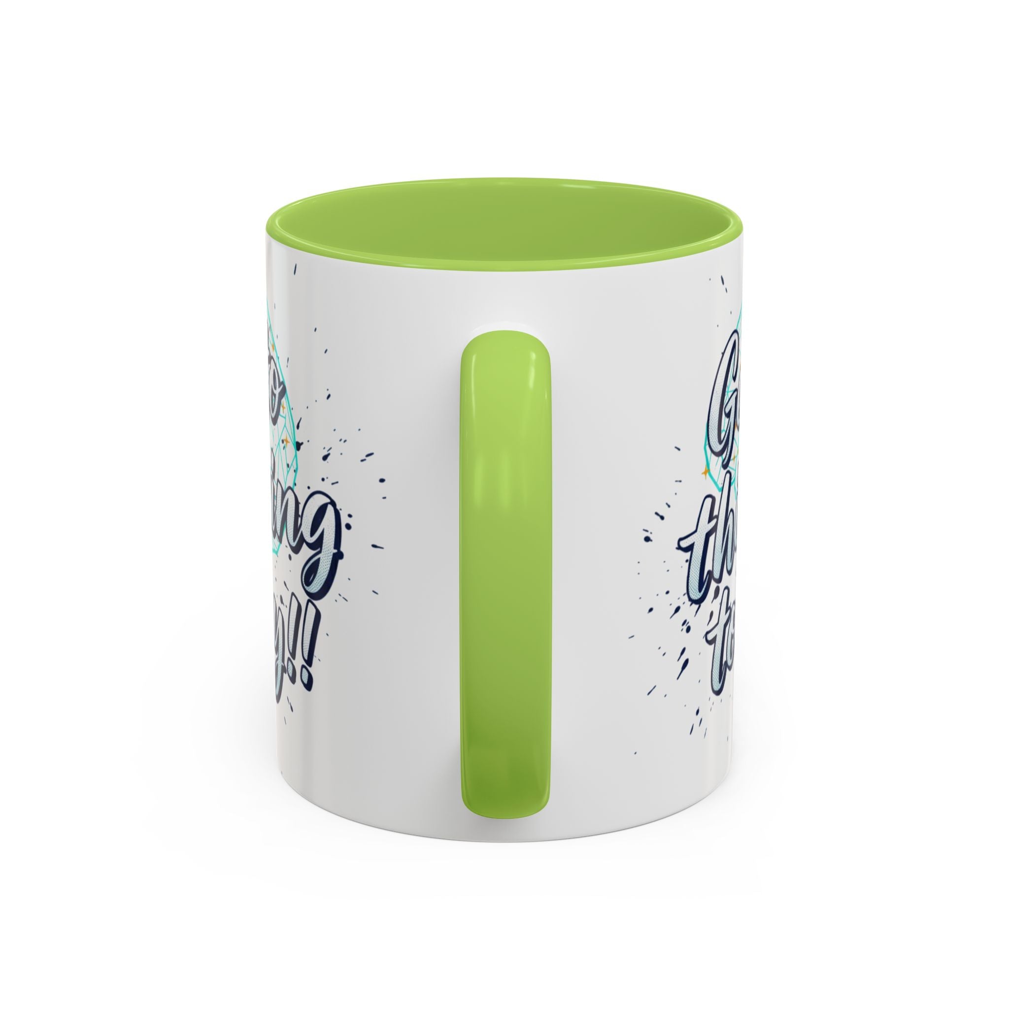 Inspirational Coffee Mug — "Get to Thinking Today!!" Accent Ceramic Mug