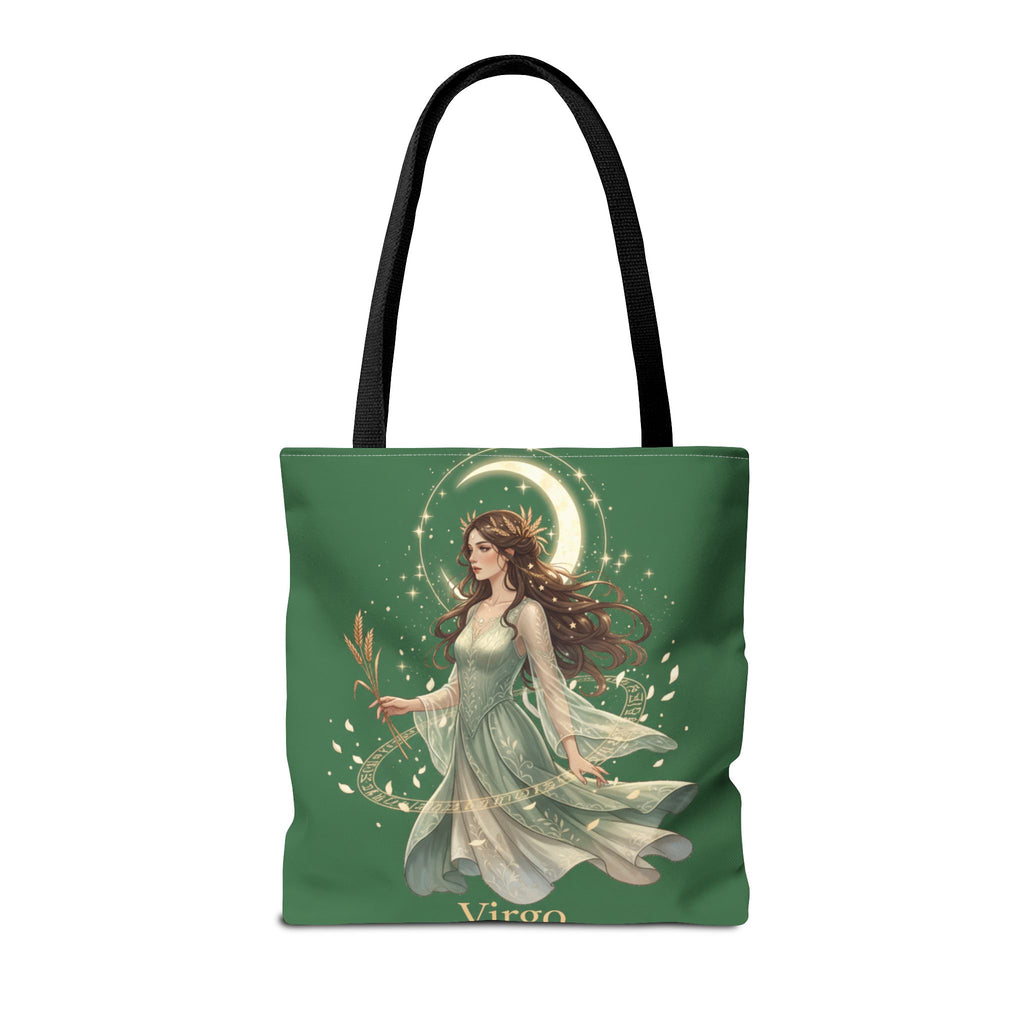 Mystic Moon Goddess Tote Bag — Ethereal Green All-Over Print Tote