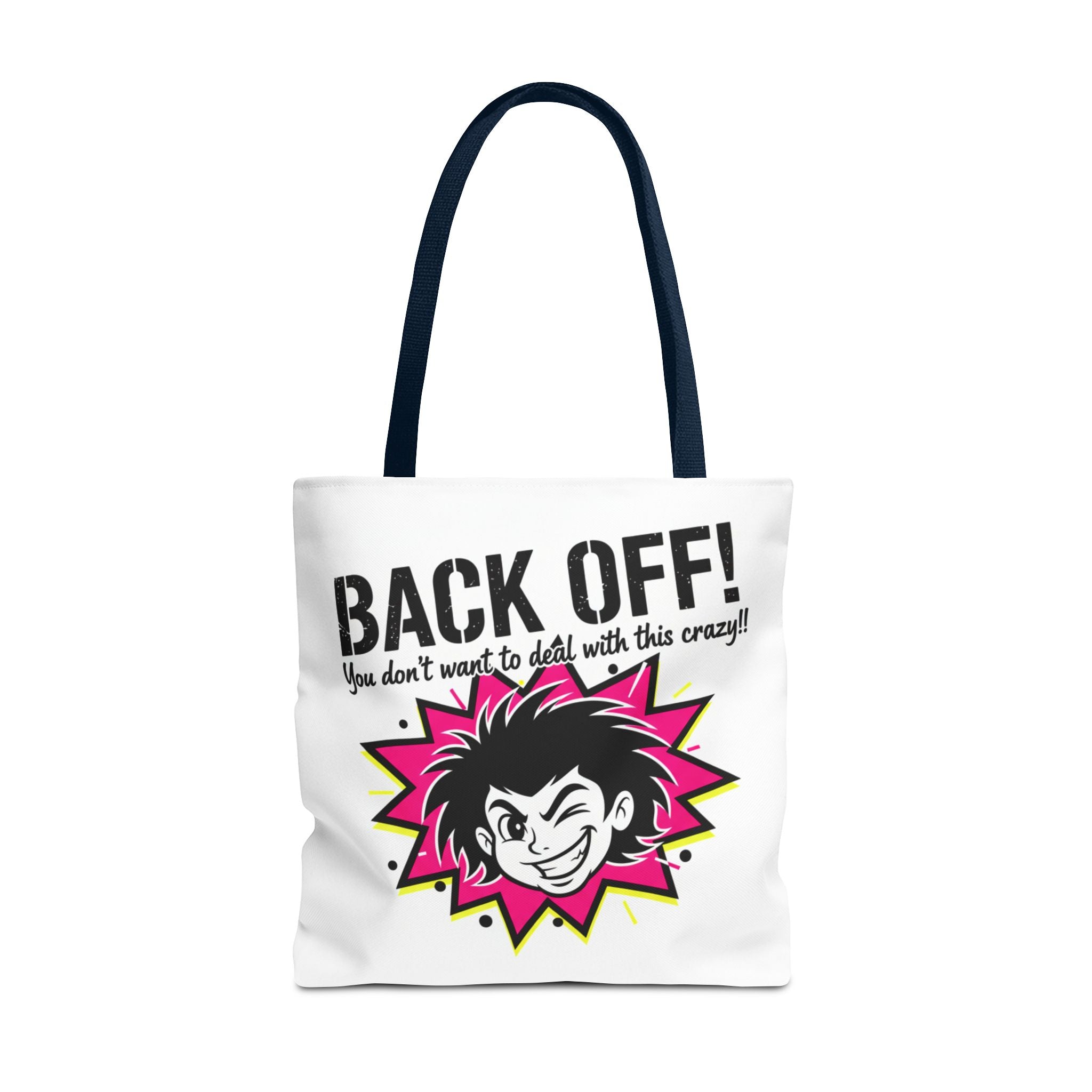 Back Off! Graphic Tote Bag — Funny Retro Punk Design