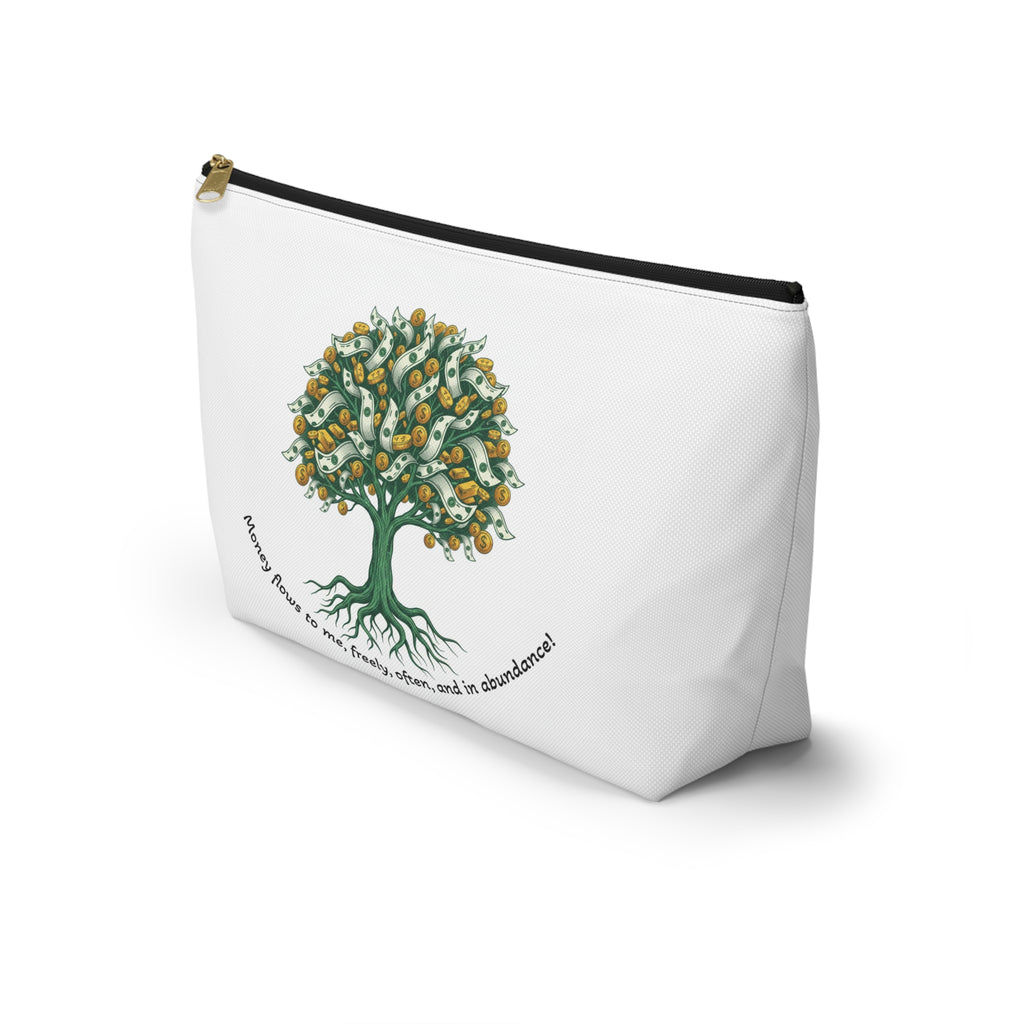 Money Tree Accessory Pouch — "Money Flows to Me, Freely, Often" Cosmetic Bag