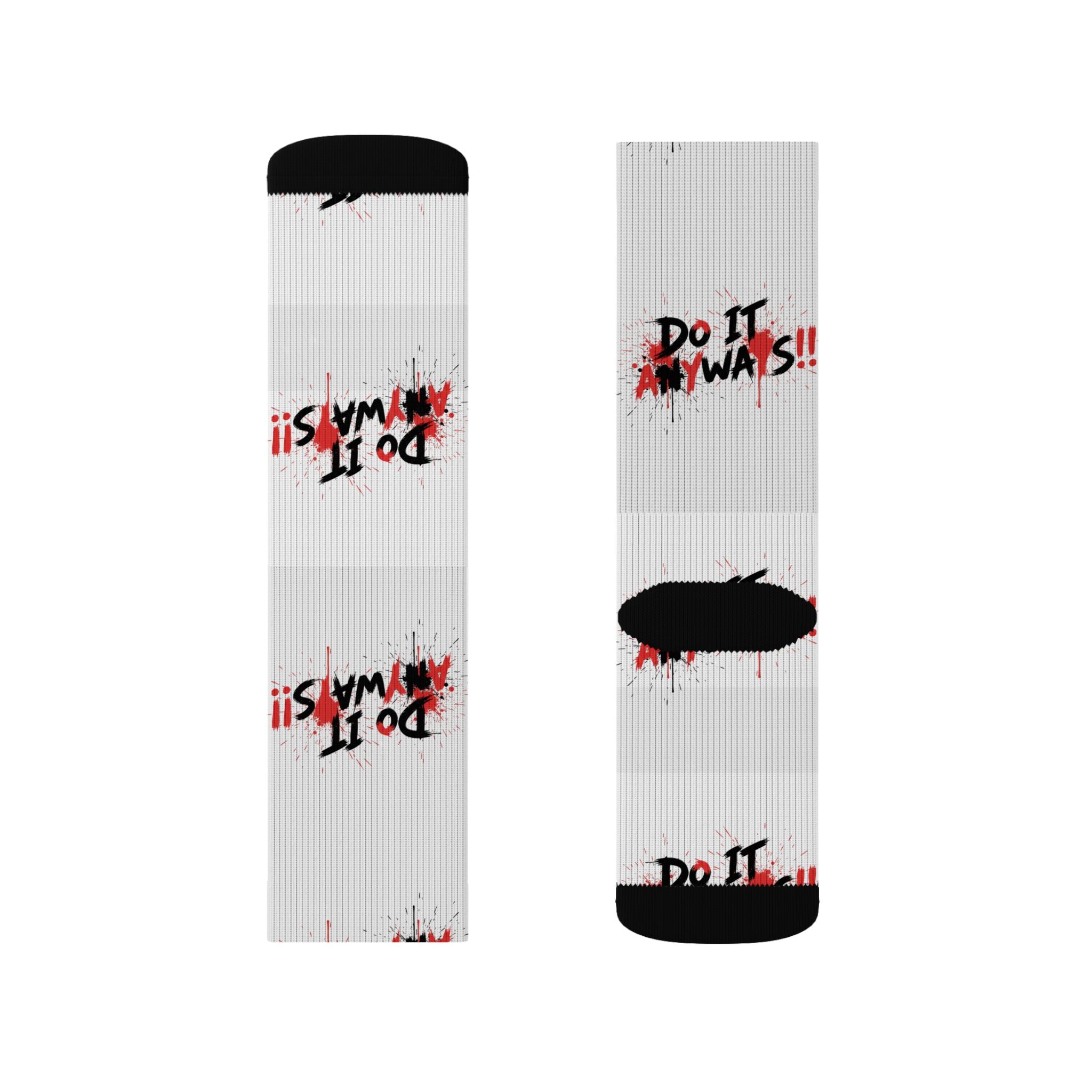 Sublimation Socks - “Do It Always!!” Graphic Athletic Crew Socks