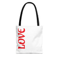 LOVE Vertical Red Tote Bag – Romantic Valentine’s Day Canvas Tote
