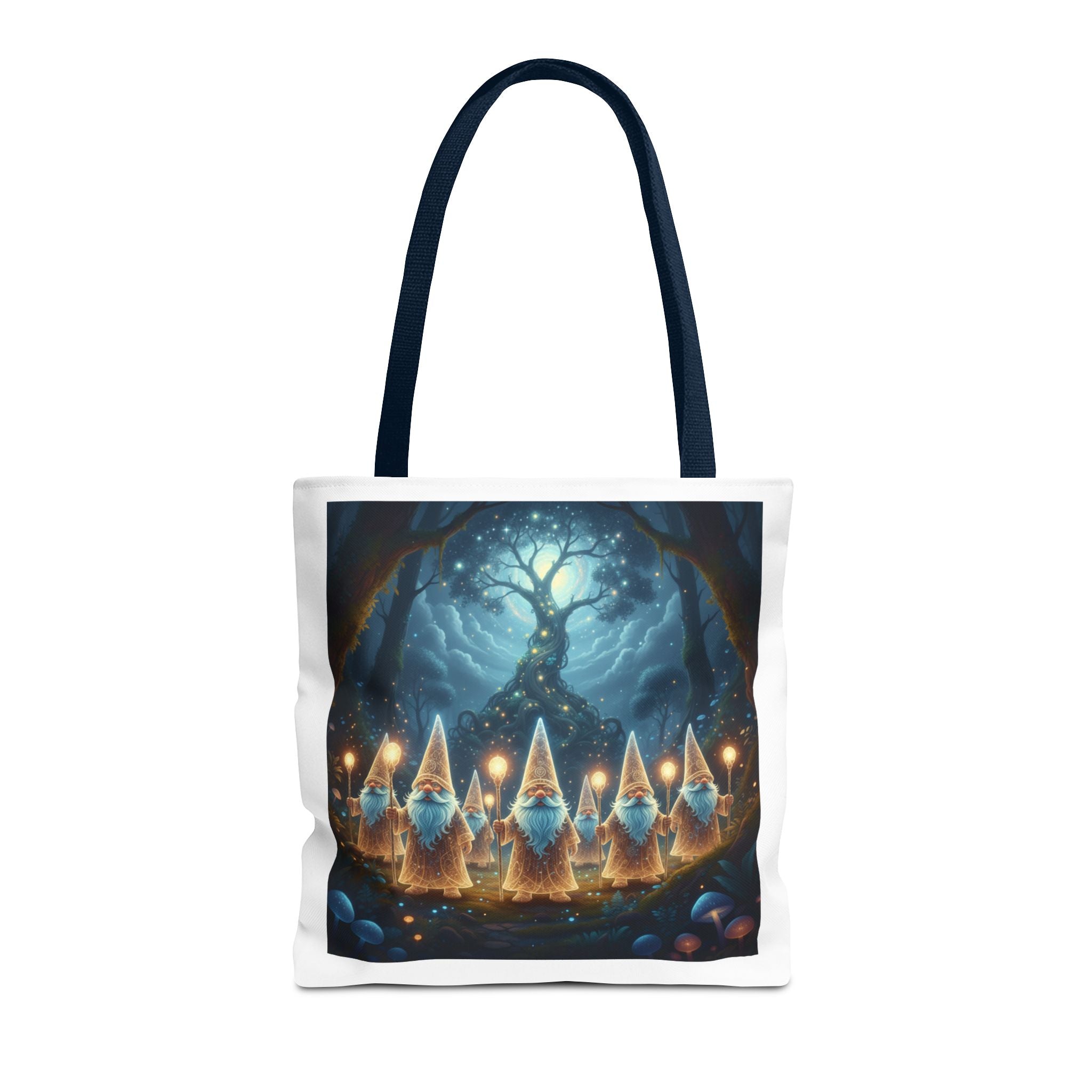 Mystical Gnome Forest Tote Bag — Candlelight Woodland Magic AOP