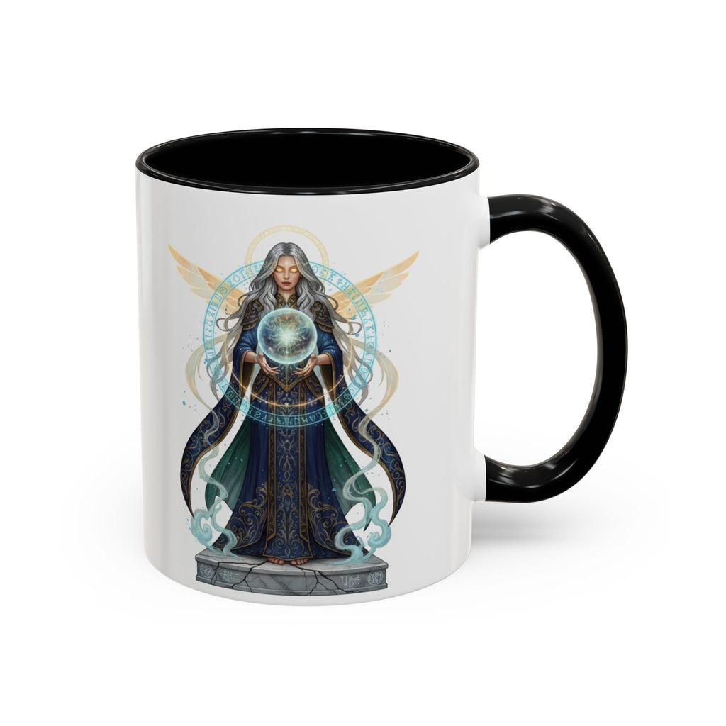 Mystic Oracle Coffee Mug — Woman with Crystal Ball Accent Mug