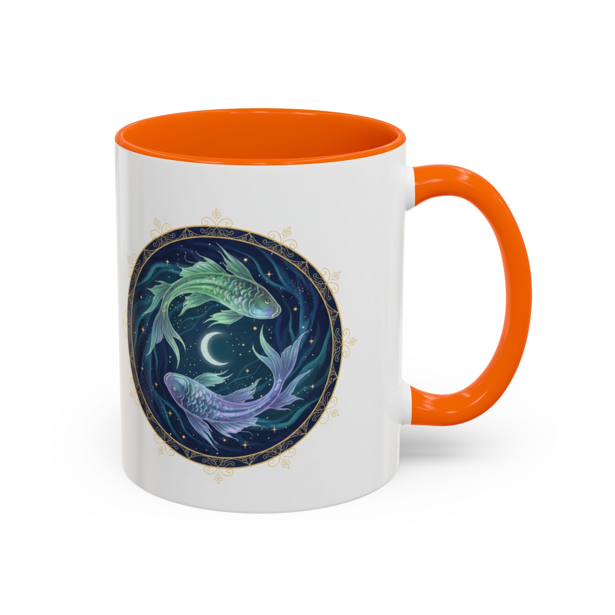 Koi Yin Yang Coffee Mug — Celestial Fish Moon Ceramic Accent Mug (11/15oz)